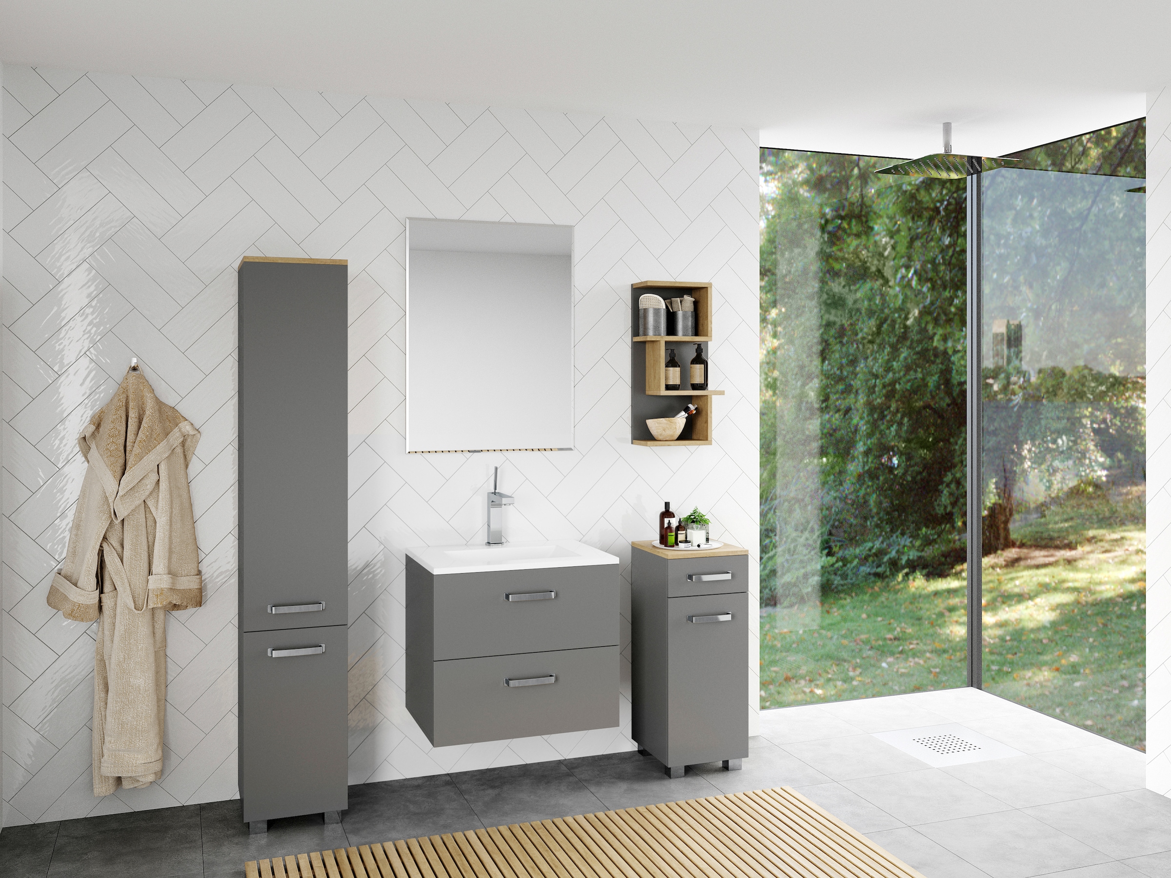 welltime Hochschrank »Cosmo« BxTxH: ca. 30x32,5x171,5 cm, verschiedene Farben, 6 Fächer