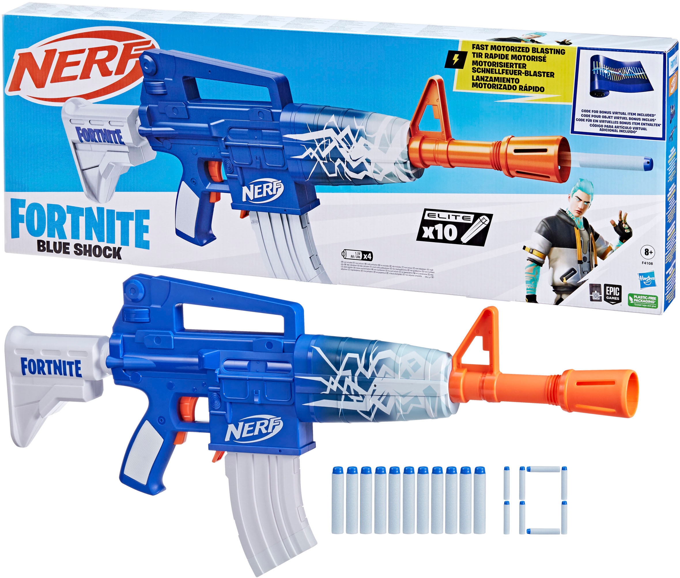 Hasbro Blaster »Nerf Fortnite Blue Shock«, inkl. 10 Darts