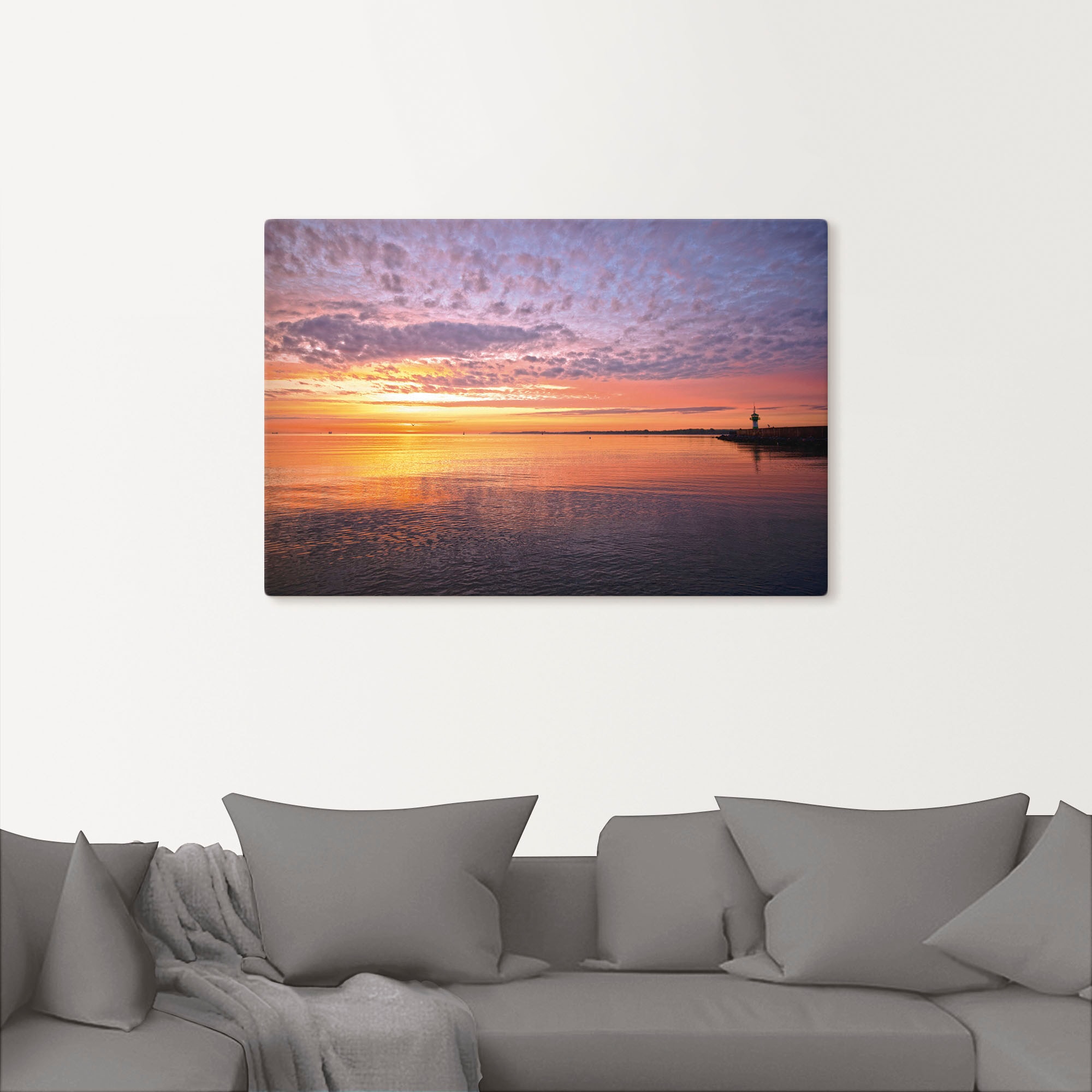 Artland Wandbild »Sonnenaufgang am Ostseestrand«, Bilder vom Sonnenuntergang & -aufgang (1 Stück), in vielen Größen & Produktarten - Alubild / Outdoorbild, Leinwandbild, Poster, Wandaufkleber / Wandtattoo auch für Badezimmer geeignet