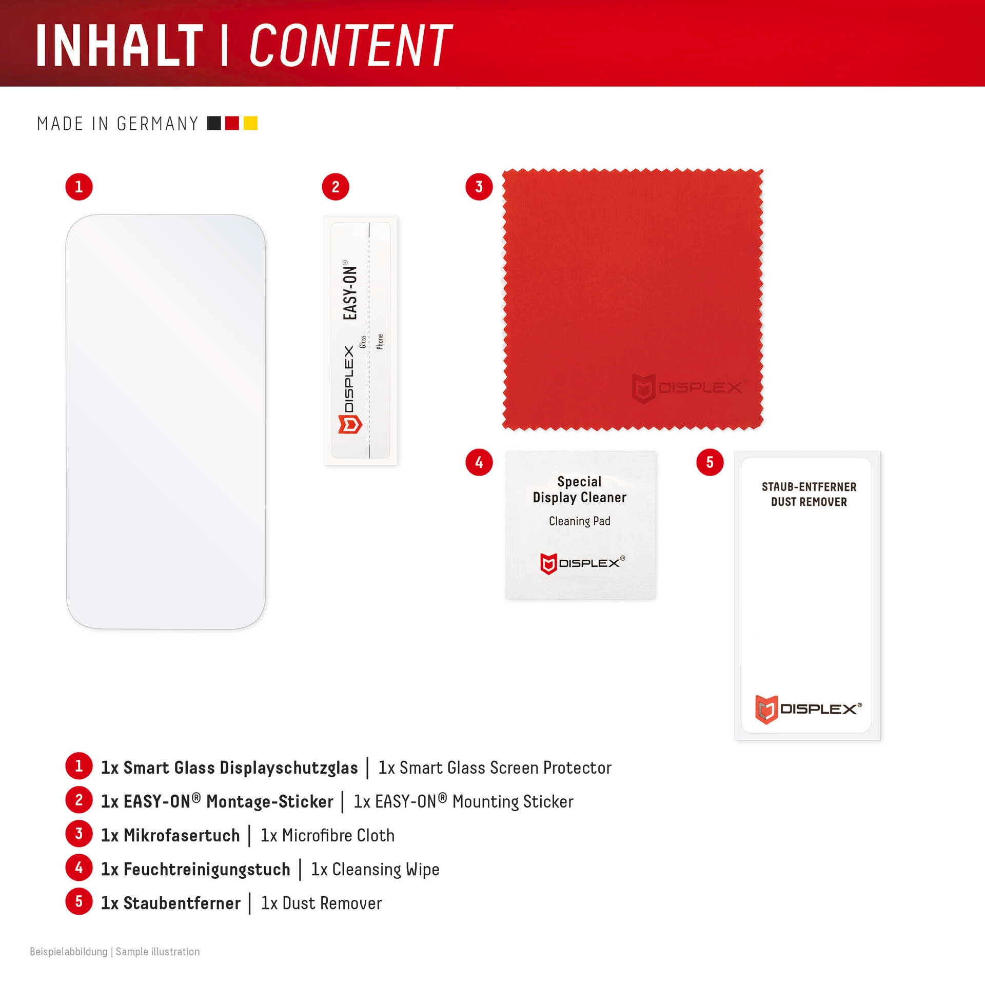 Displex Displayschutzglas »Smart Glass Screen Protector« für Apple iPhone 17 Pro Max Displayschutzfolie, Schutzfolie, Bildschirmschutz, kratz- & stoßfest