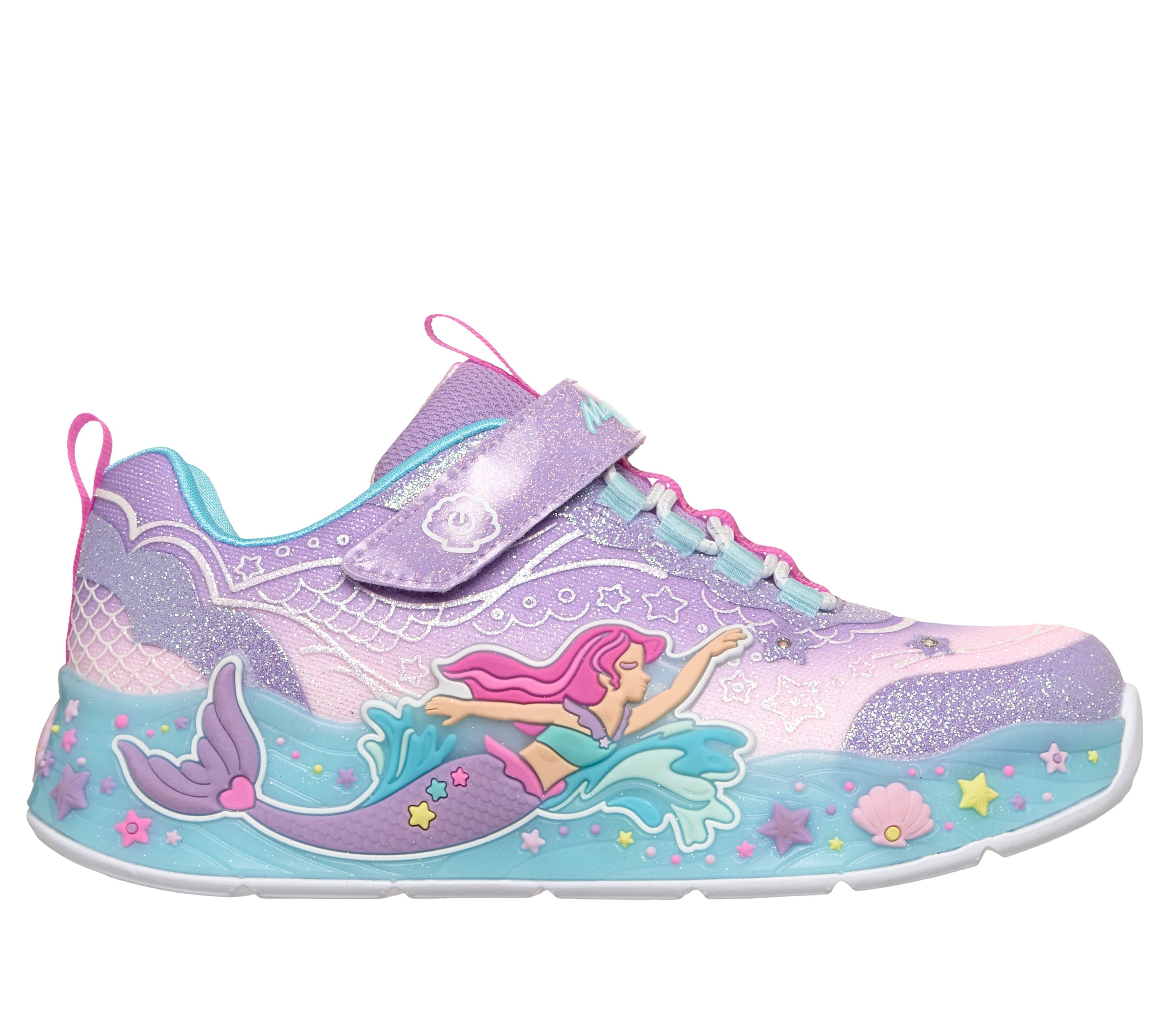 Skechers Sneaker »MERMAID DREAMS LIGHTS«  Blink,-Klettschuh mit Applikation, Größenschablone zum Download