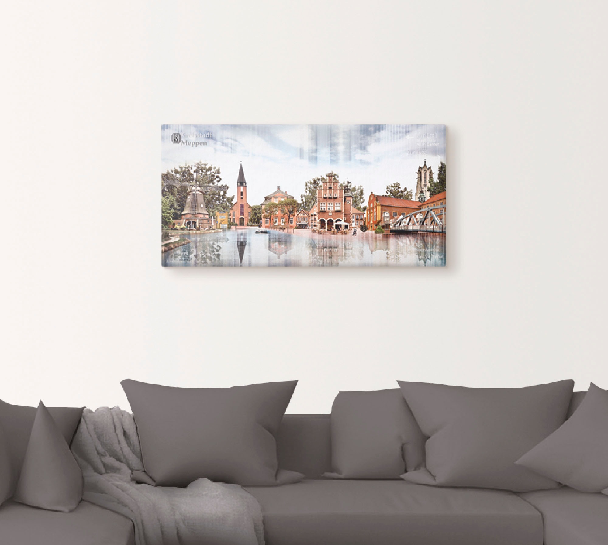 Artland Wandbild »Meppen Skyline Abstrakte Collage«, Deutschland, (1 St.), günstig online kaufen