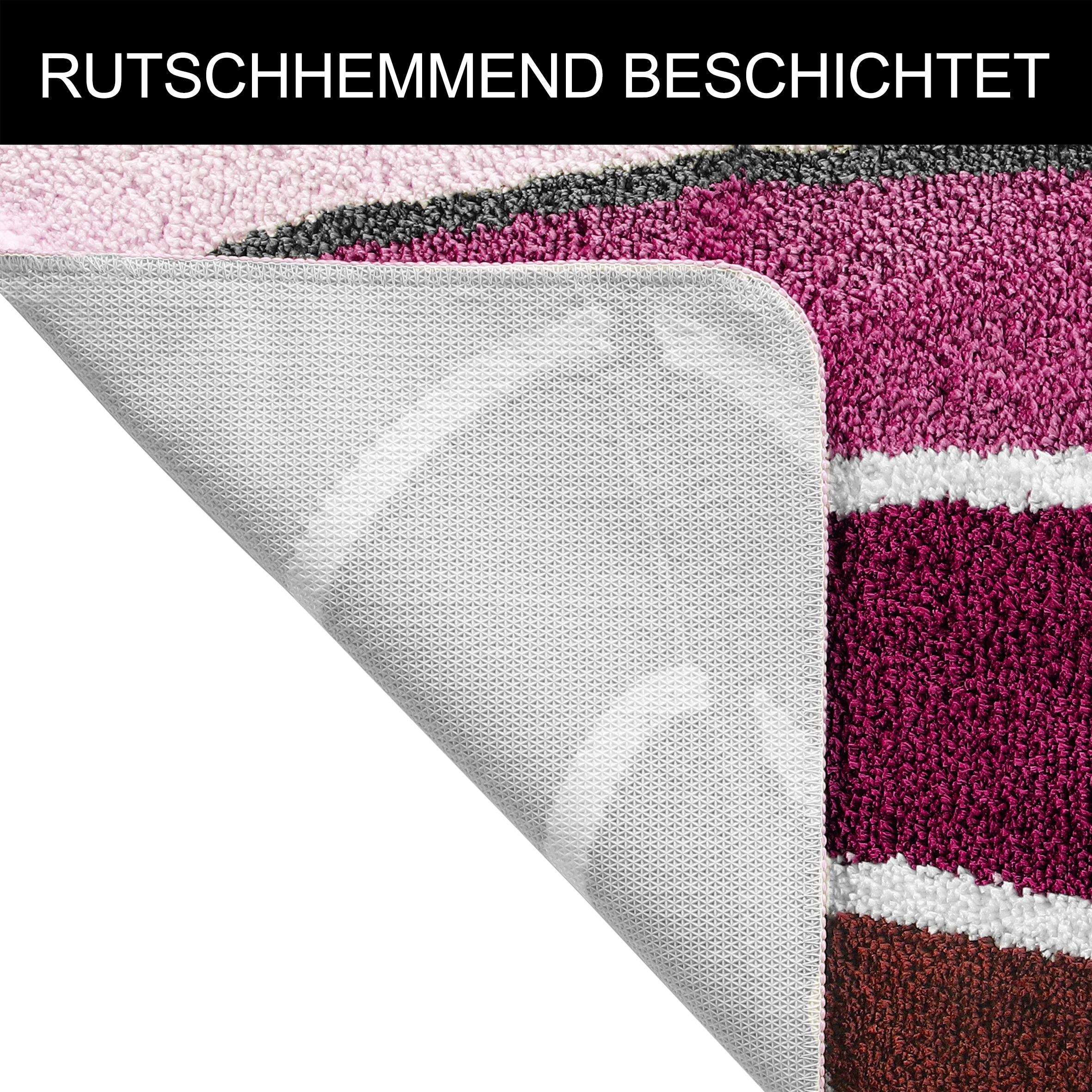 my home Badematte »Juna mit Muster, Badvorleger, Badezimmer Teppich, Duschvorleger«, rutschhemmend beschichtet, strapazierfähig, besonders weich, Design, Badematten, Badteppich
