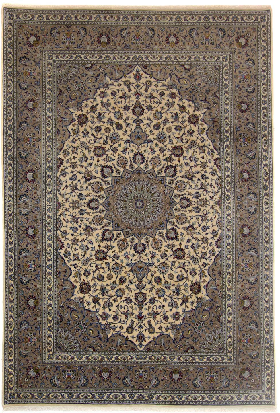 morgenland Wollteppich »Keshan Medaillon Beige chiaro 343 x 250 cm«, rechte günstig online kaufen