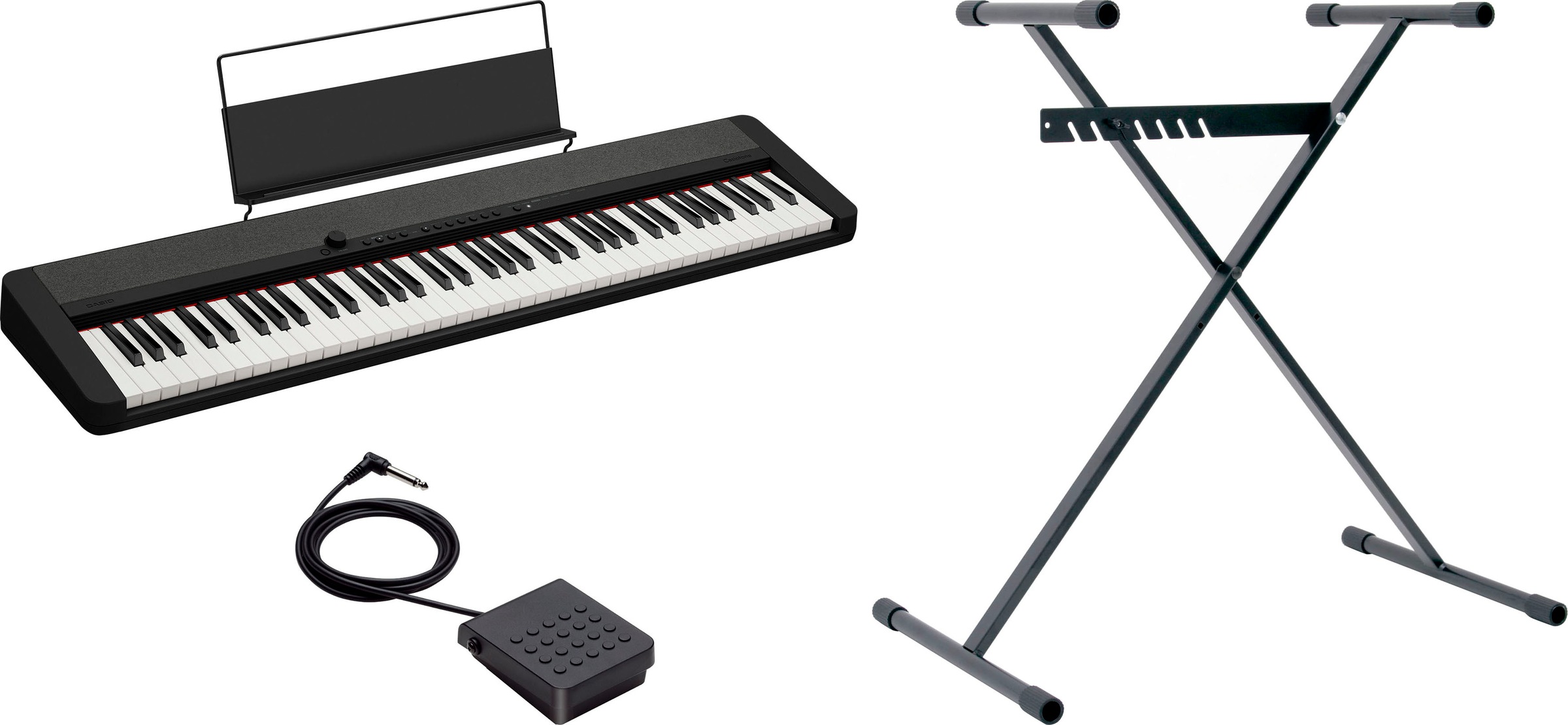 CASIO Home-Keyboard »CT-S1-76 schwarz« inkluisve Pedal und Stativ schwarz