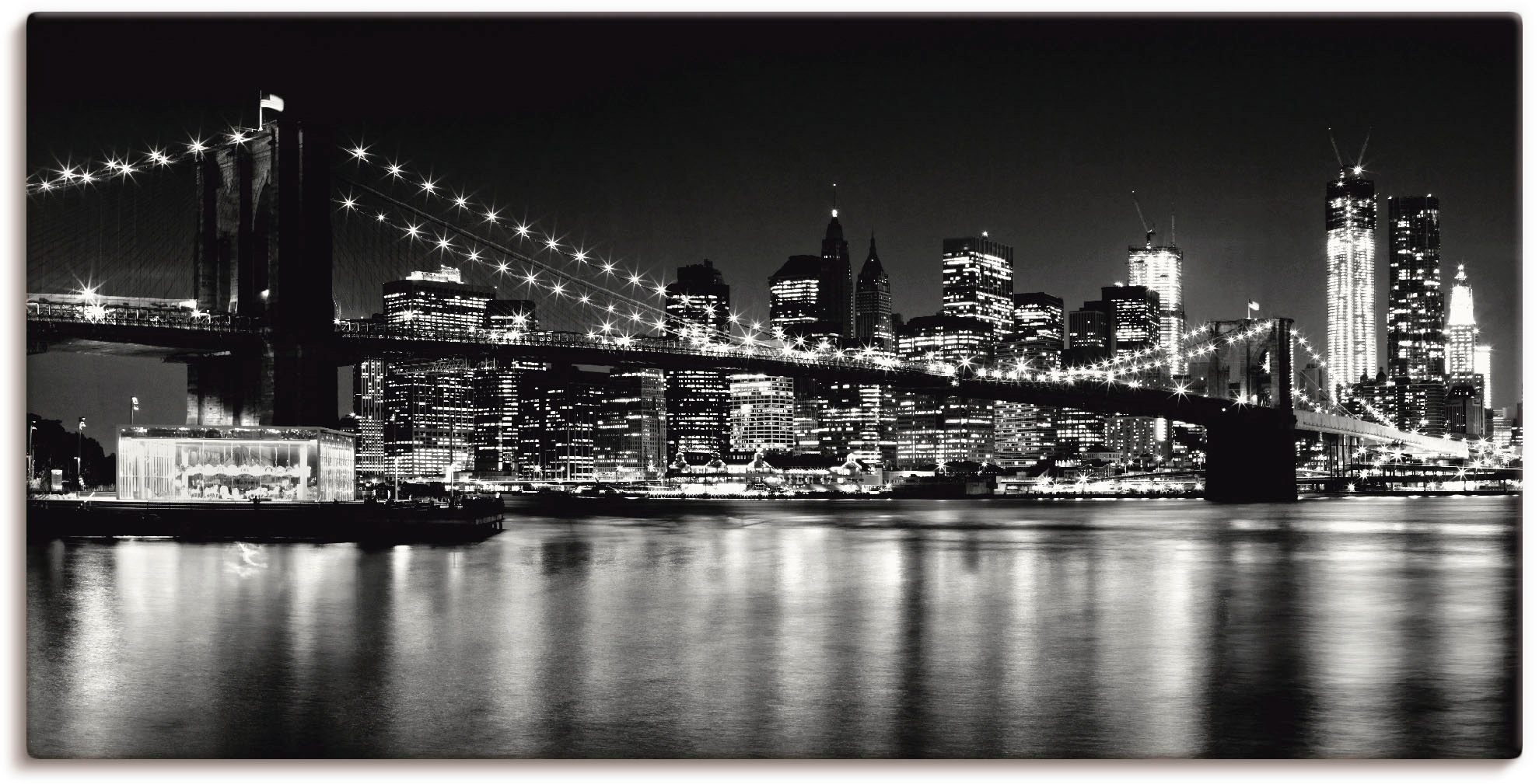 Artland Wandbild »Nächtliche Skyline Manhattan I« Amerika 1 Stk. tlg. als A günstig online kaufen