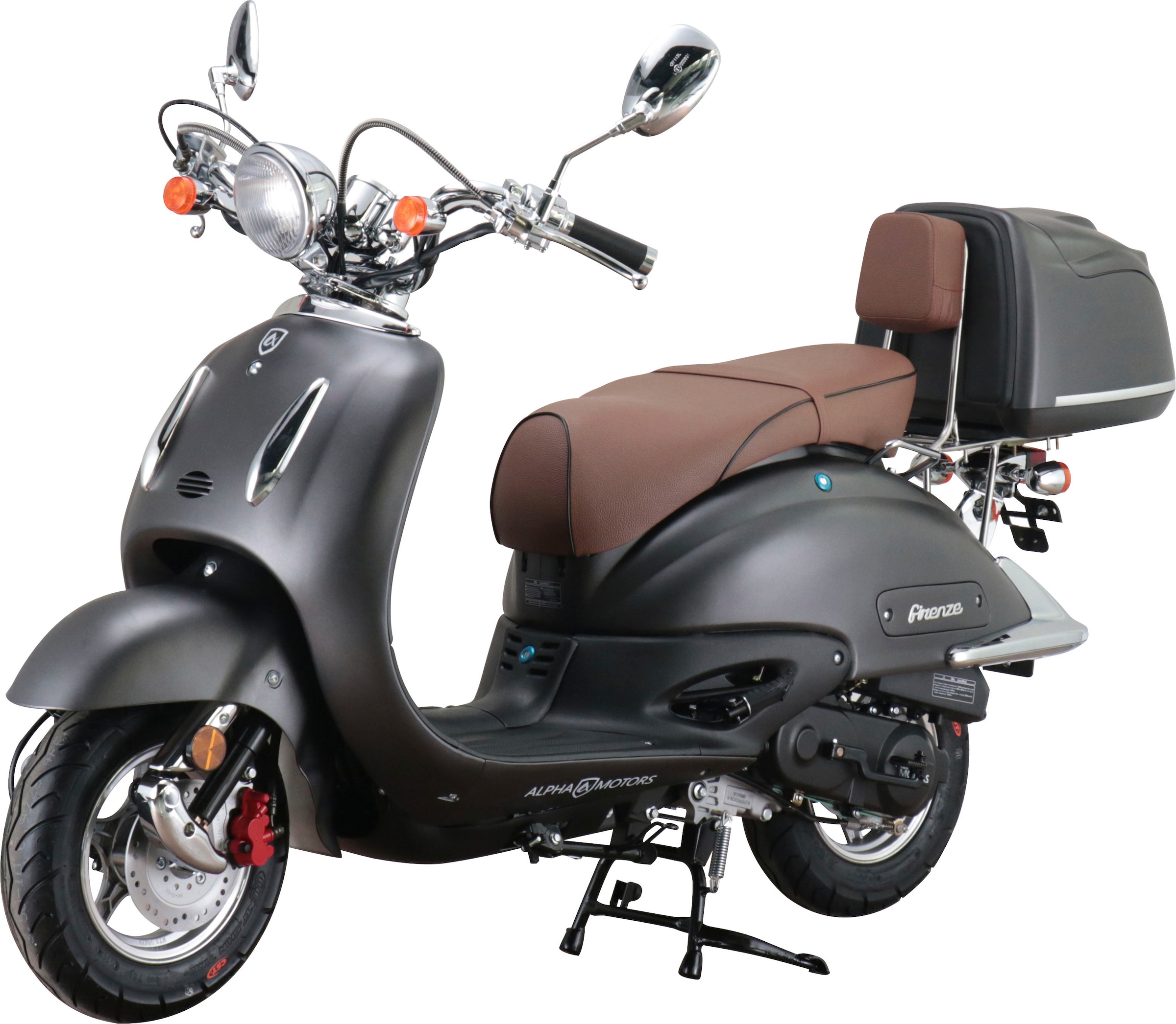 Alpha Motors Motorroller »Retro Firenze« 50 cm³ 45 km/h Euro 5 2,99 mit Topcase,  mit Lenkerschloss, im Retro-Look