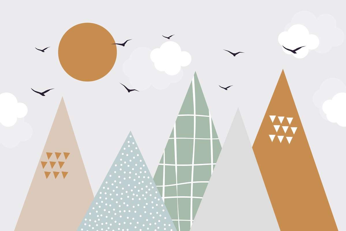 A.S. Création Vliestapete »Berglandschaft-Tapete Grau Grün Braun Geometrisc günstig online kaufen