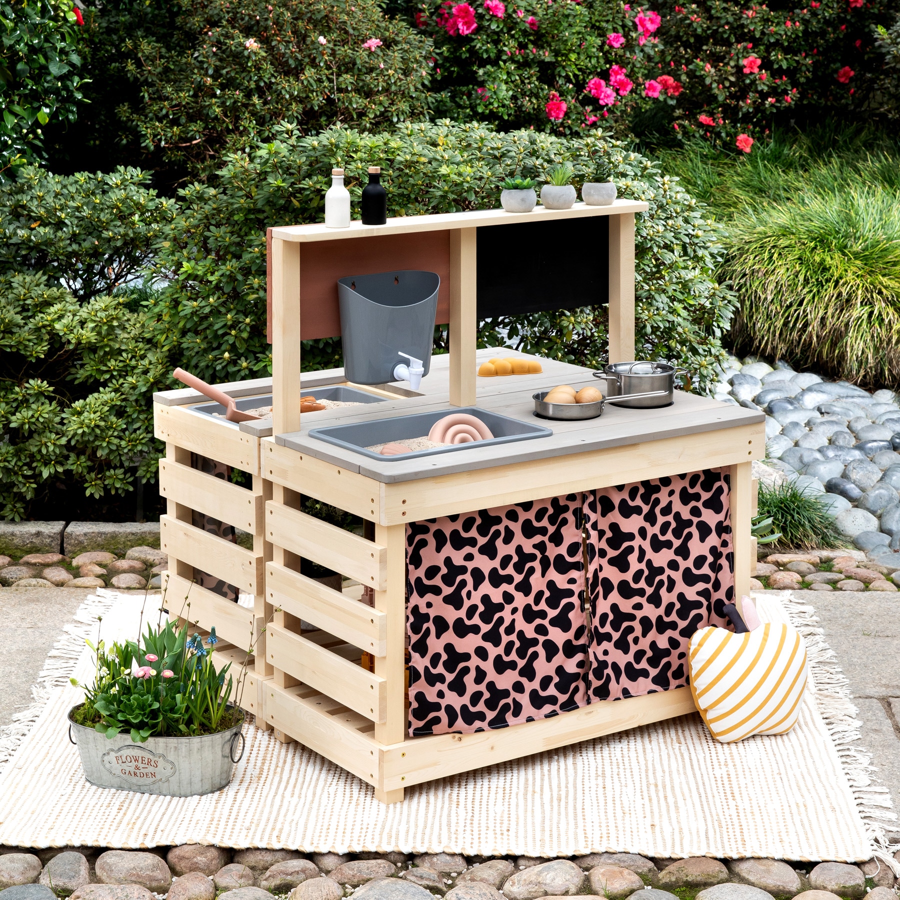 MUDDY BUDDY® Outdoor-Spielküche »Big Leo«, natur - puderrosa; FSC® - schützt Wald - weltweit