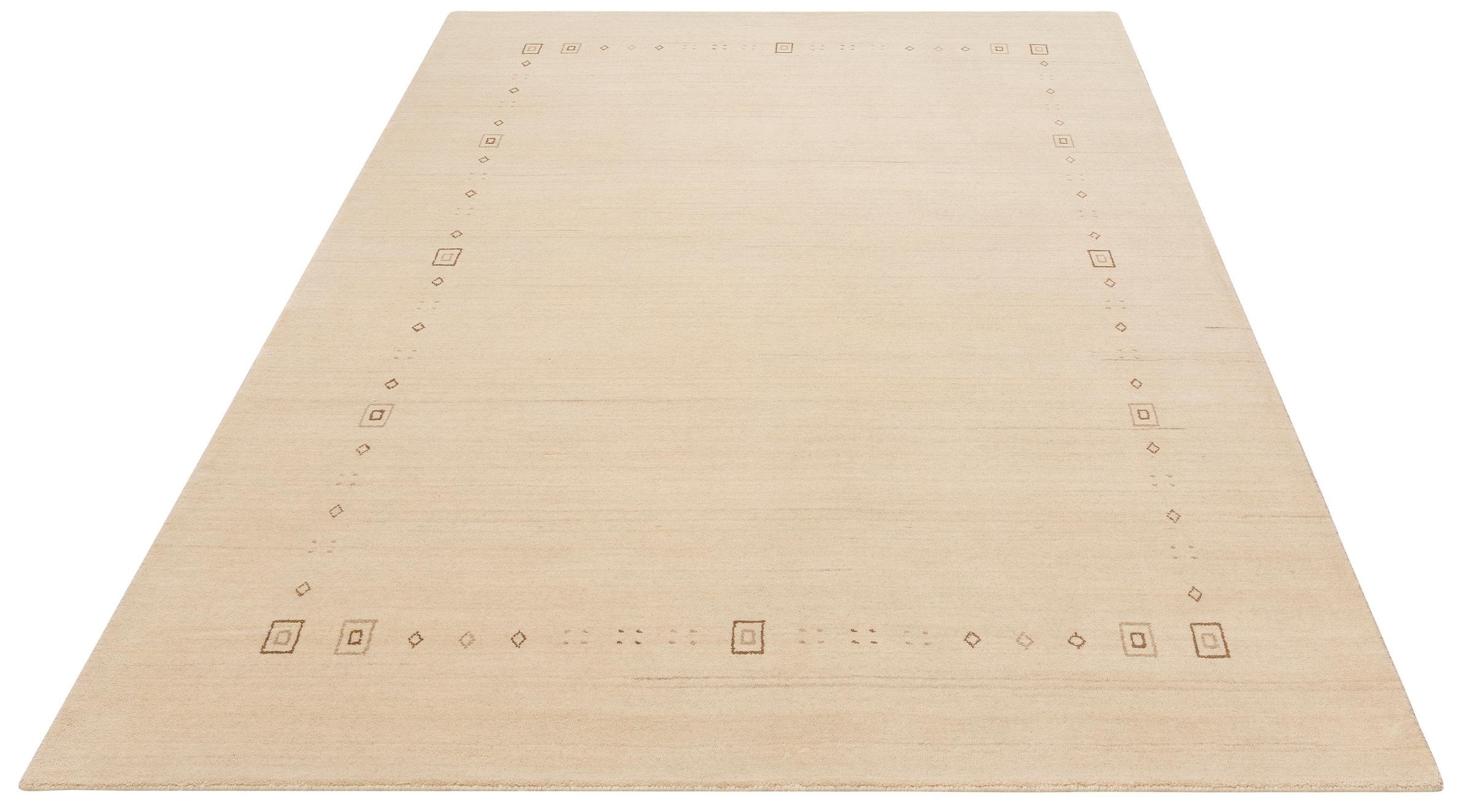 OTTO home Wollteppich »Felia« rechteckig 12 mm Höhe reine Wolle, handgewebt, mit Bordüre