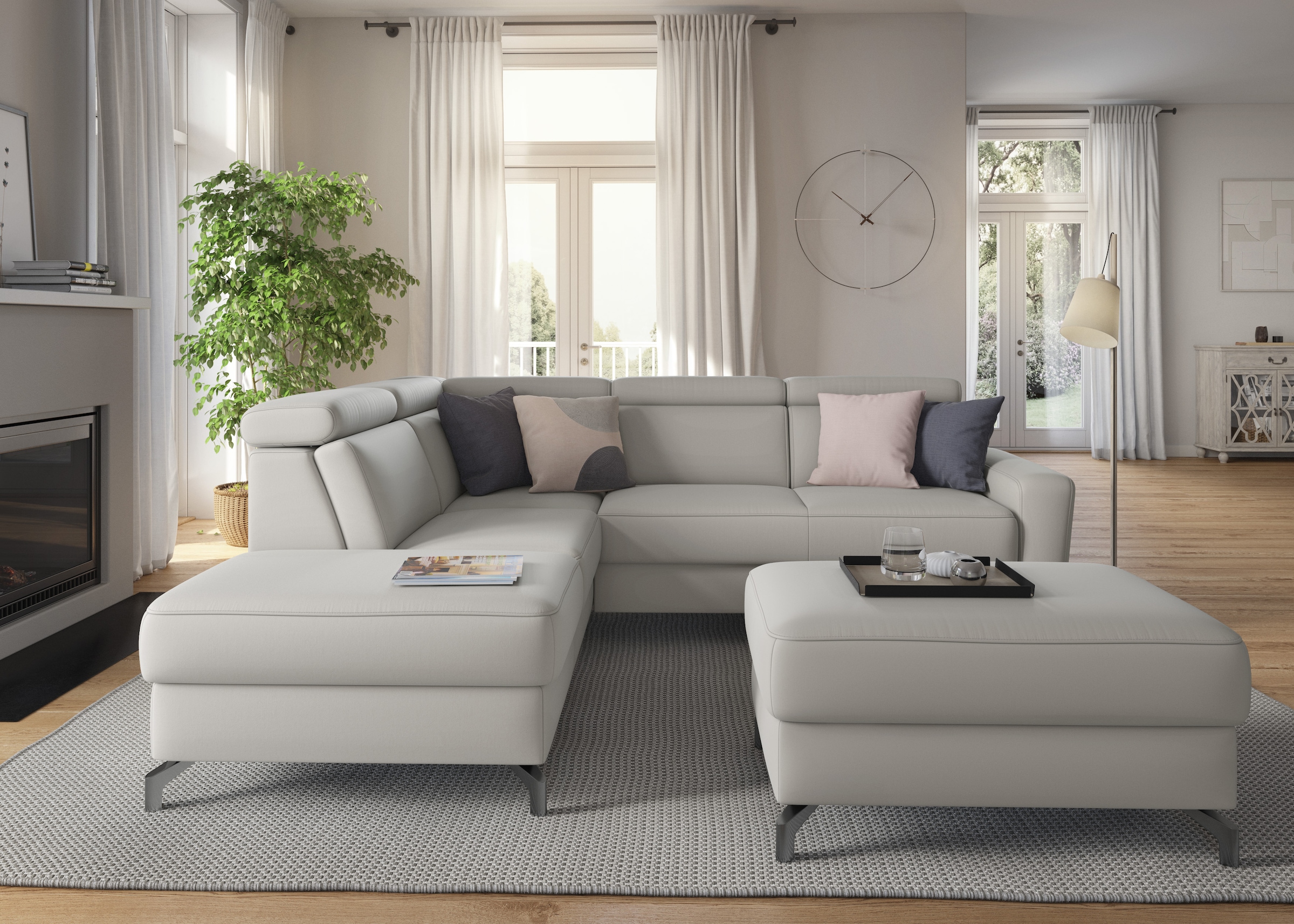 sit&more Ecksofa »Scarlett L-Form« inklusive Kopfteilverstellung, wahlweise mit Bettfunktion, Bettkasten