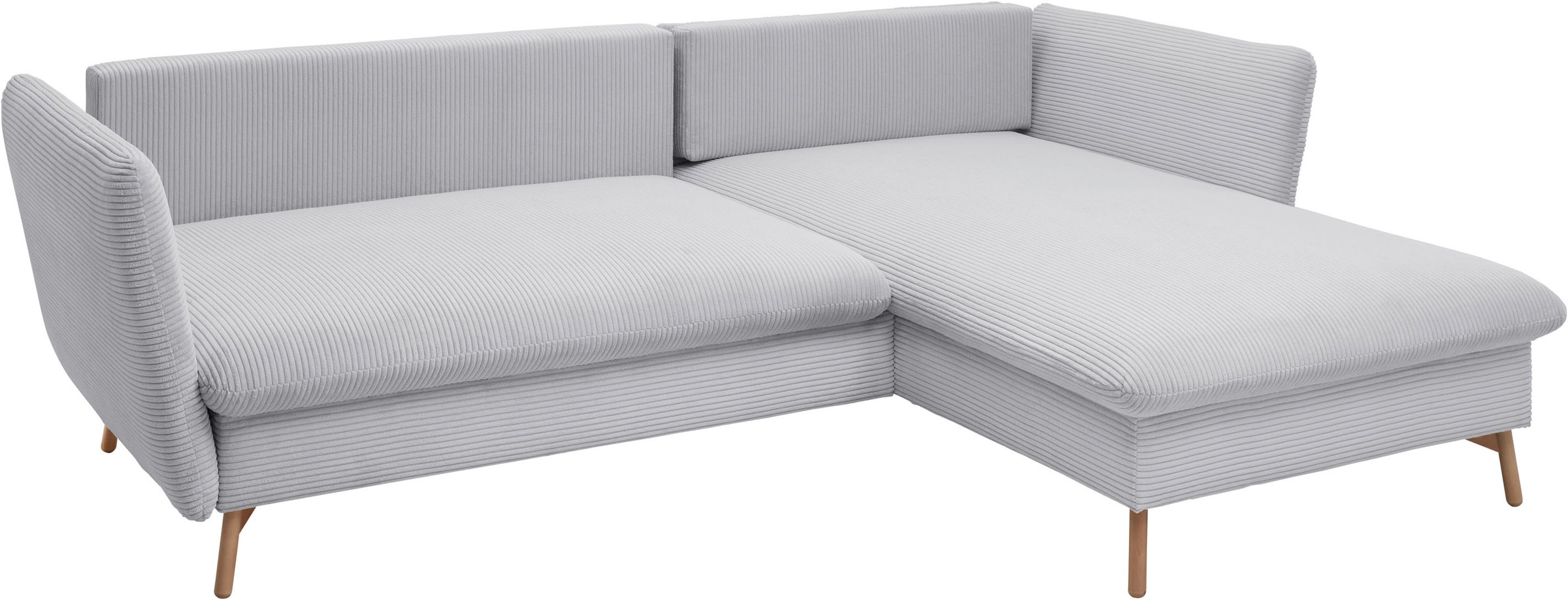 andas Ecksofa »MERLE, 258 cm, L-Form, traumhafter Cord,«, mit Bettfunktion und Bettkasten, Liegefläche 224 x 139