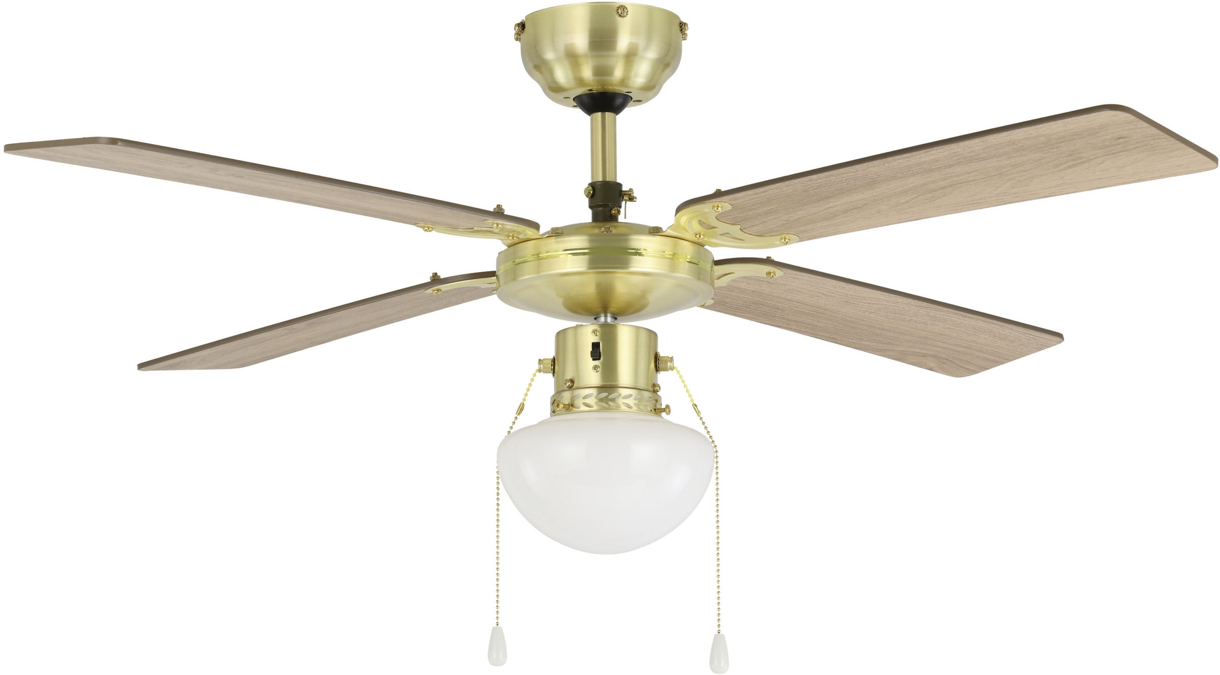 EGLO Deckenleuchte »FORTALEZA Ventilator & Licht - Stahl - E27 - 1X60W - IP20« E27 1 Stk. Ventilator mit Beleuchtung, Wohnzimmer, Schalfzimmern, H42 x Ø106,6 cm