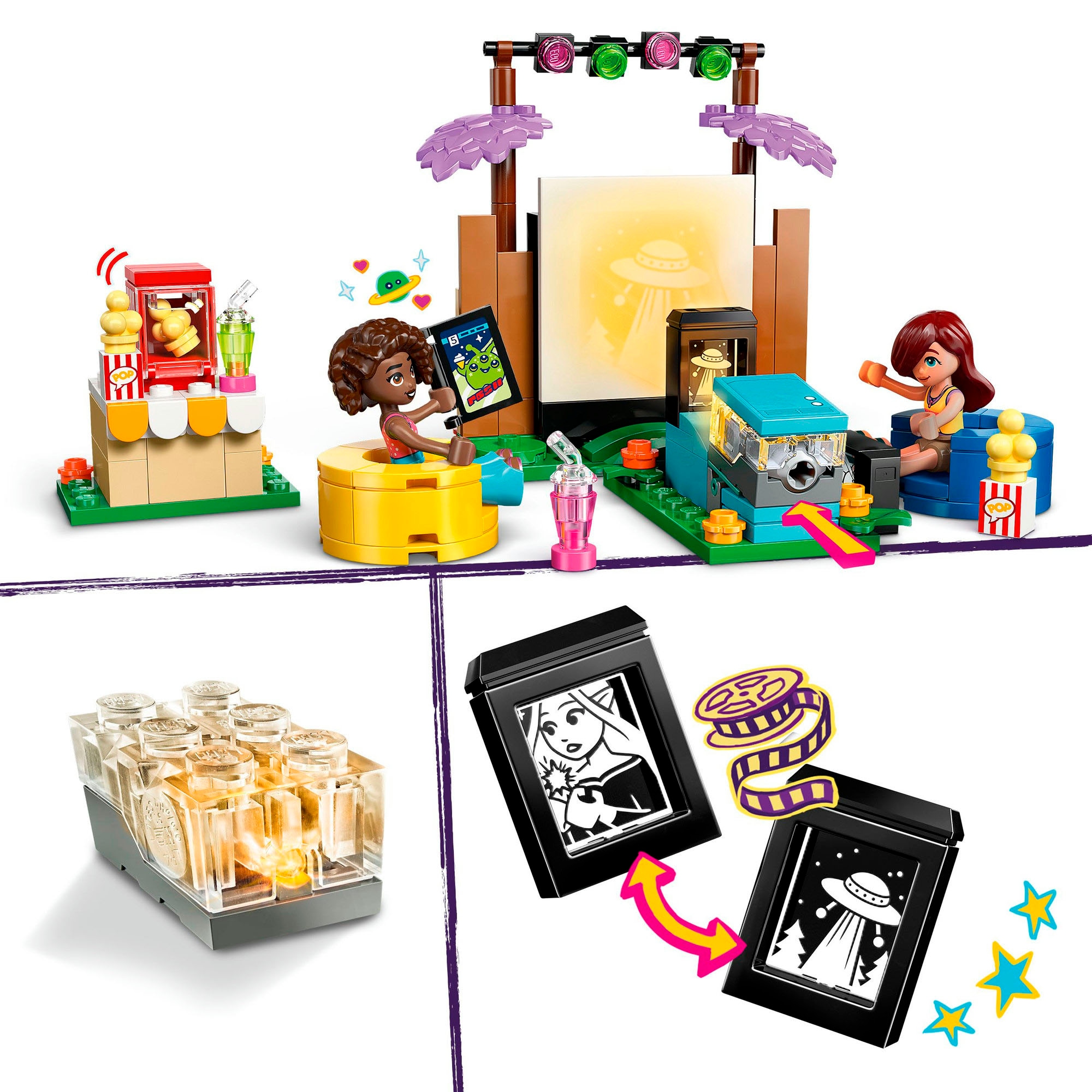 LEGO® Konstruktionsspielsteine »Filmabend mit Freunden (42642), LEGO Friends«, (154 St.), Made in Europe