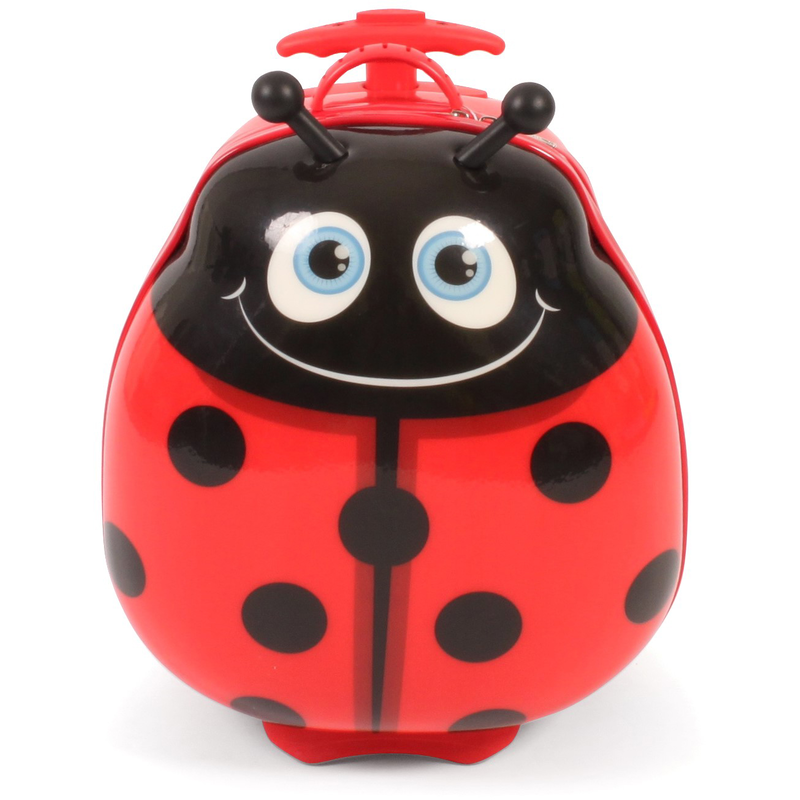 CHIC2000 Kinderkoffer »Bouncie, Marienkäfer« 2 Rollen Hartschalen-Trolley rot-schwarz