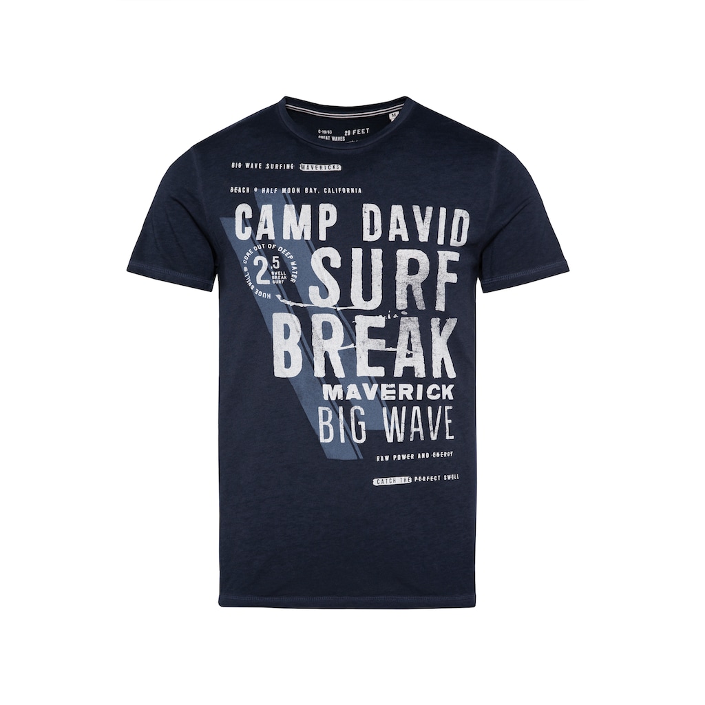 CAMP DAVID T-Shirt, in vorgewaschner Optik