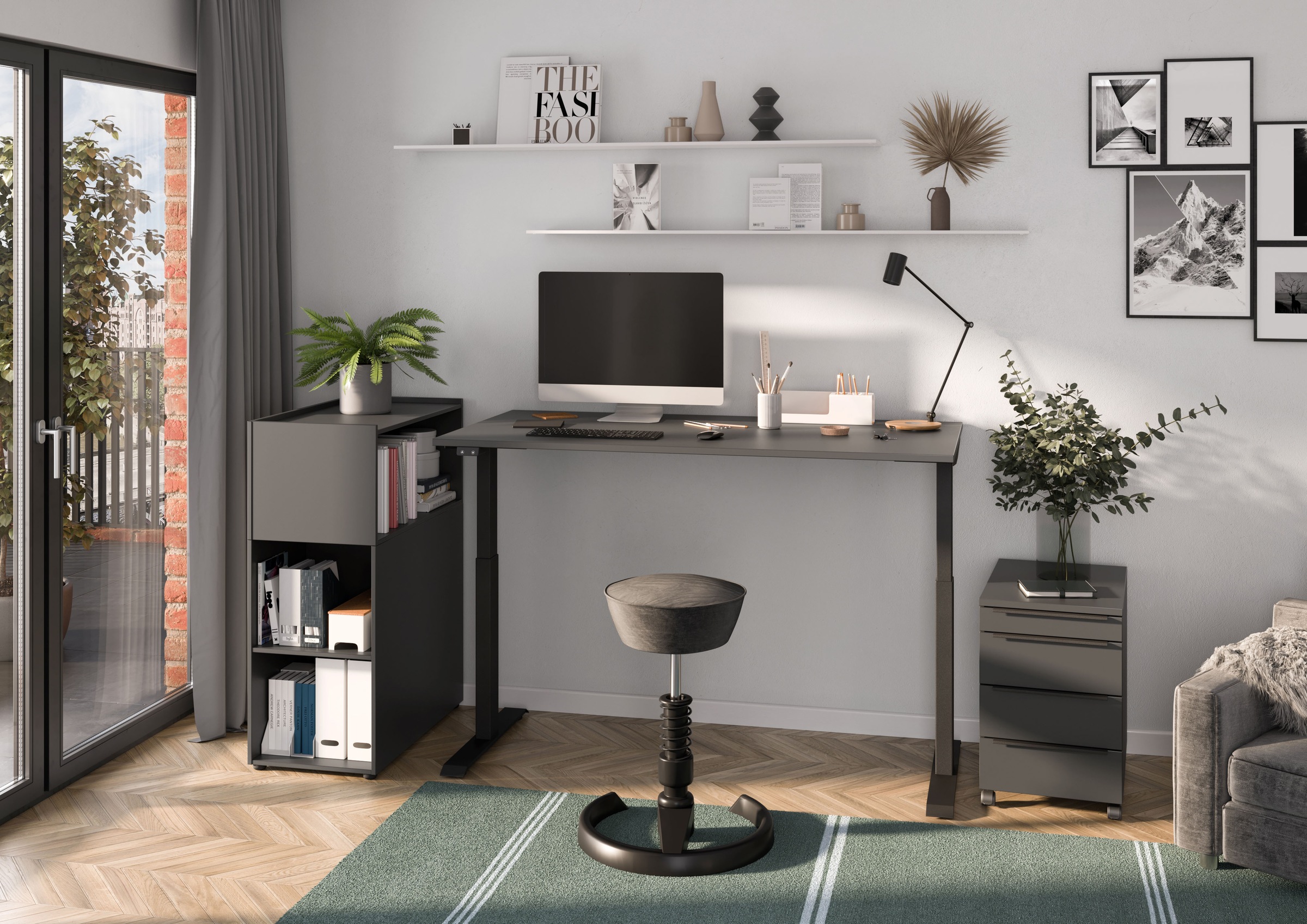 GERMANIA Büromöbel-Set »Mailand«, (2 tlg.), inkl. Schreibtisch und Raumteiler