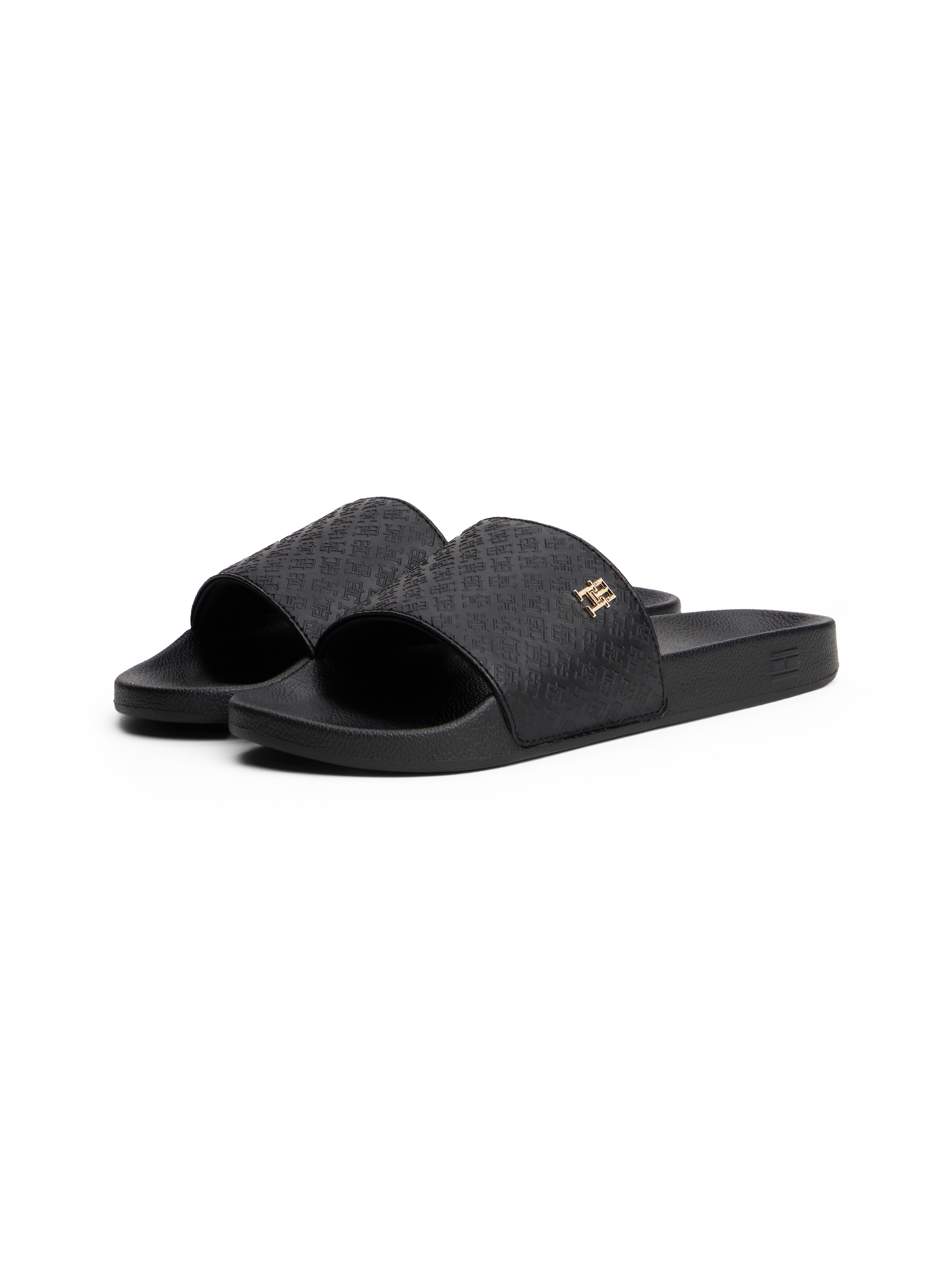 Tommy Hilfiger Pantolette »TH MONOGRAM POOLSIDE«, Bequemschuh, Sommerschuh, Schlupfschuh mit TH-Schmuckelement
