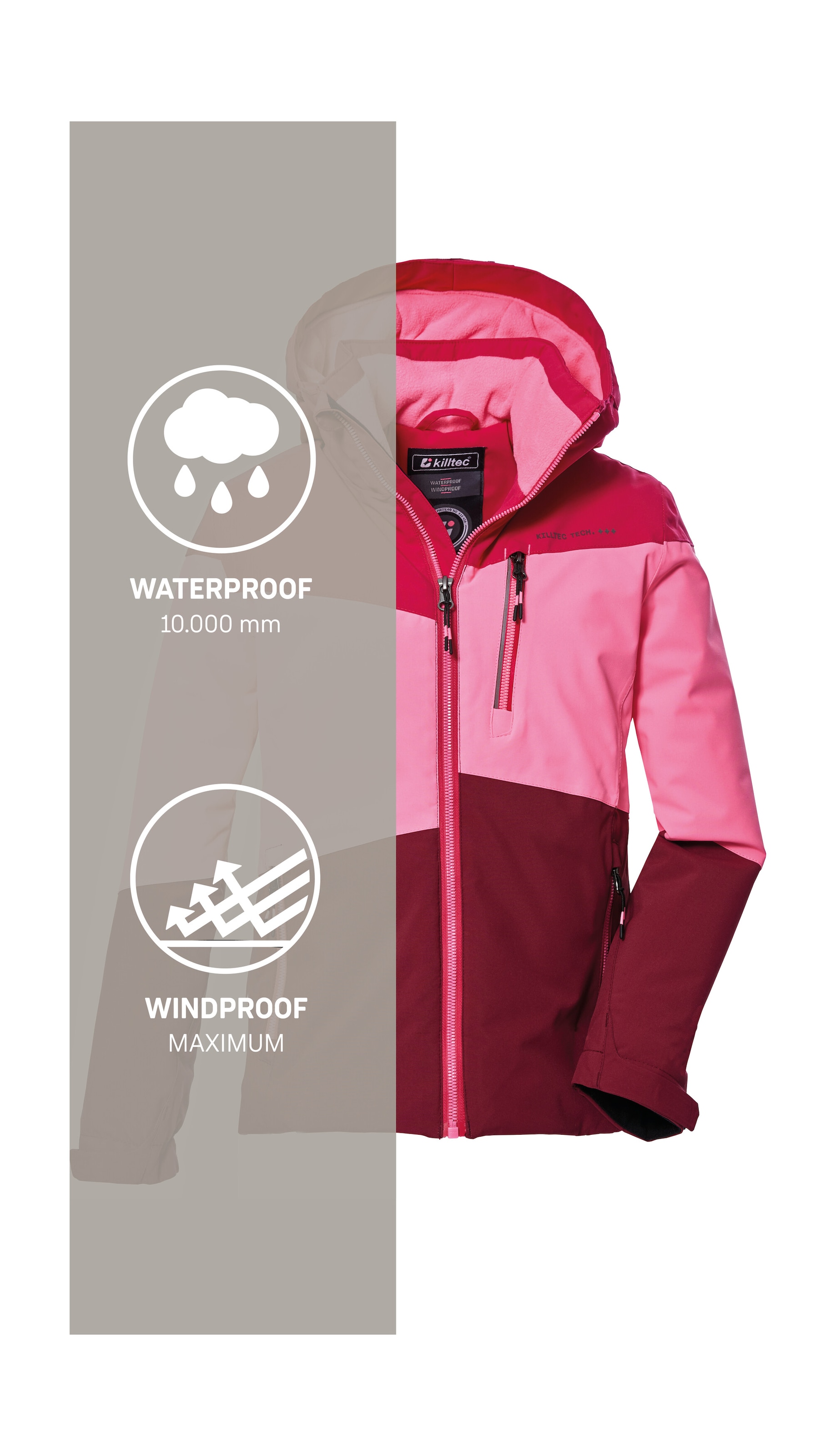 Killtec Outdoorjacke »KOW 170 GRLS JCKT«, Funktionsjacke mit Kapuze und Schneefang, wasserdicht