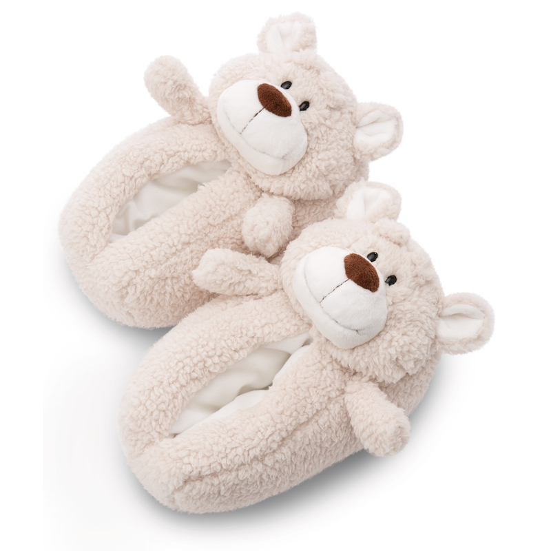 NICI Plüsch Hausschuhe »Green BÄR BENDIX« Pantoffel, Kuscheltier-Hausschuh mit Bären Motiv creme Bär 38/41 38/41 Gemütlicher Hausschuh zum...
