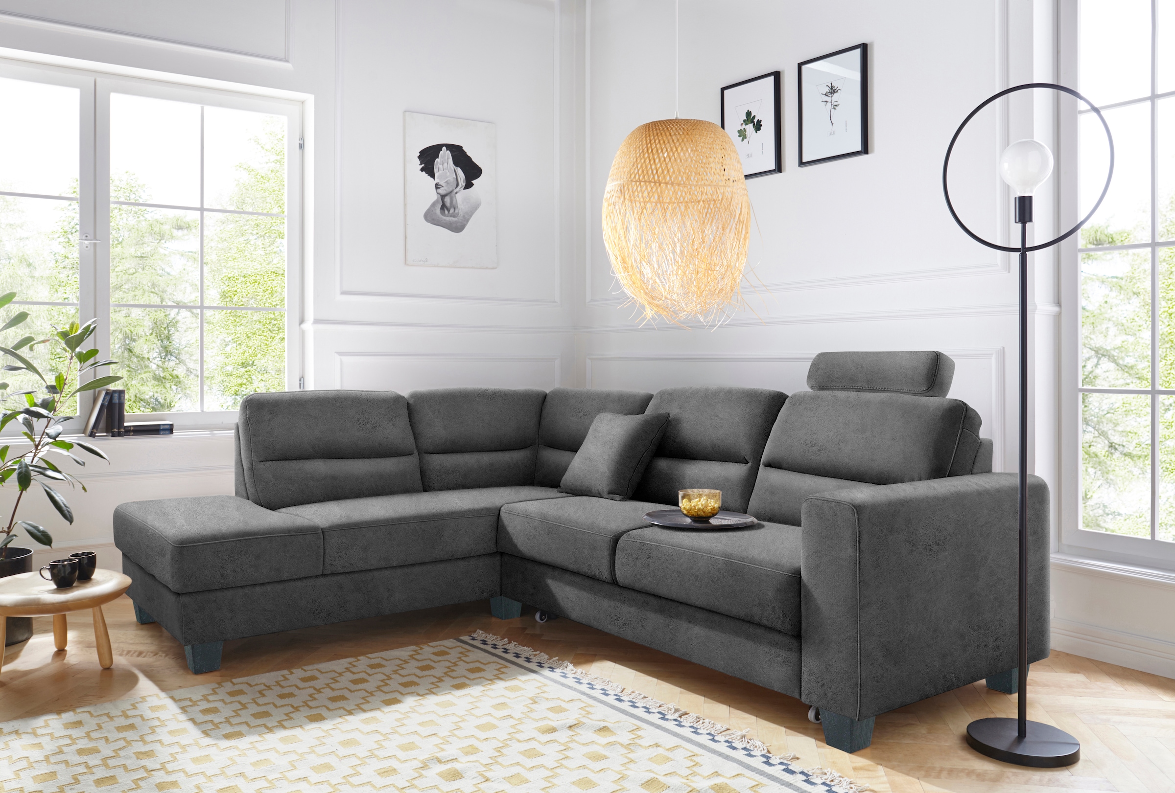 TRENDMANUFAKTUR Ecksofa "Chamber, L-Form", inklusive einer Kopfstütze, wahl günstig online kaufen