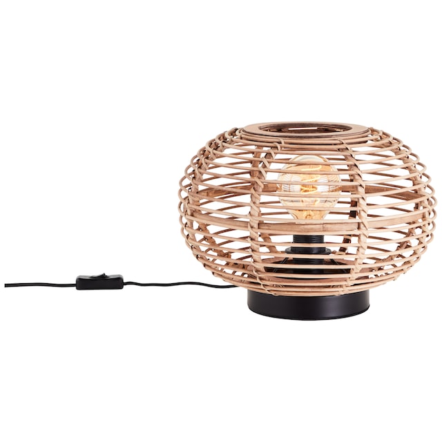 Brilliant Tischleuchte »Woodball«, 1 flammig-flammig, mit Bambus Schirm, 22  x 32 cm, E27, matt schwarz/natur online bestellen