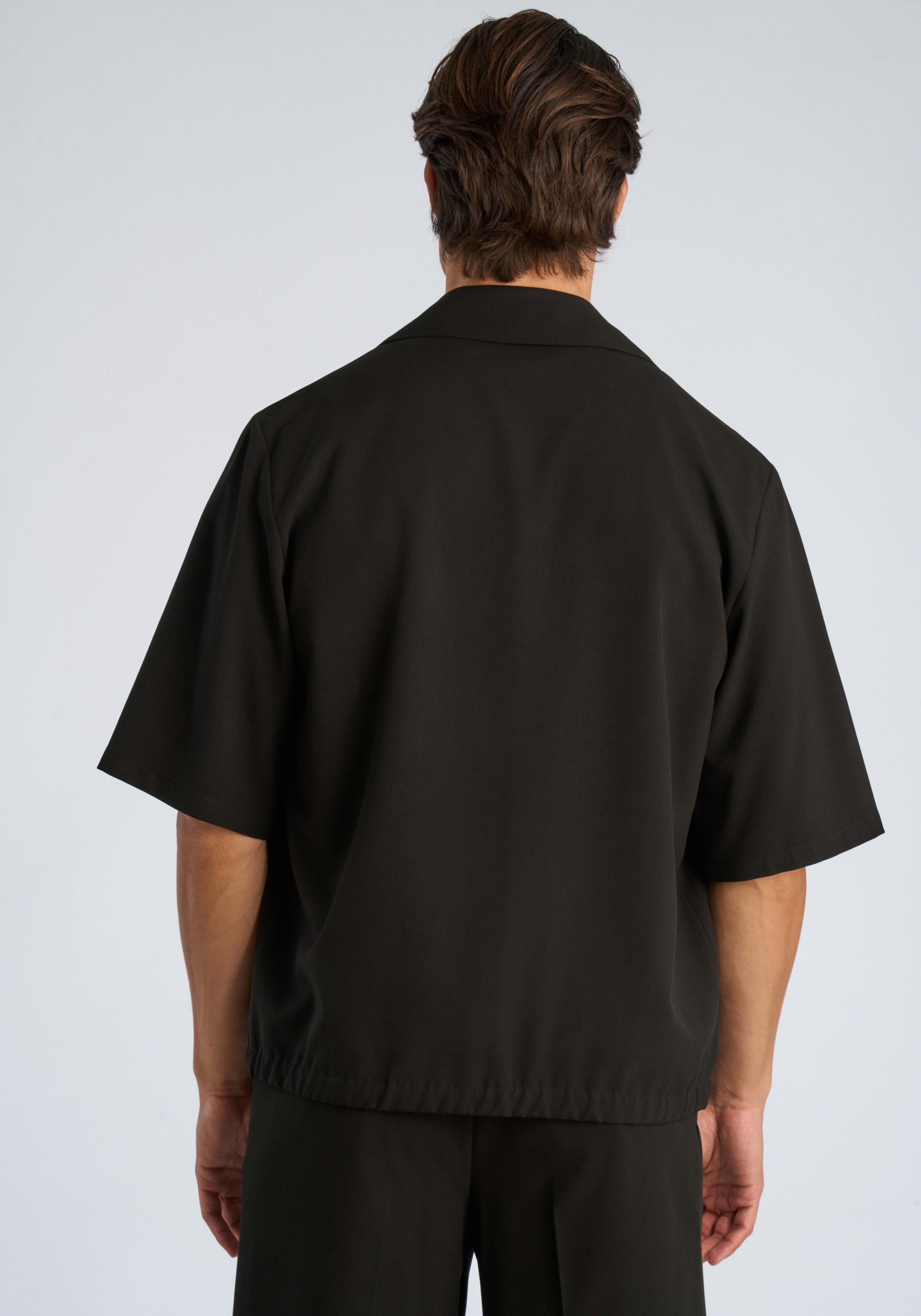 LINDBERGH Blusenjacke ohne Kapuze Halbarm, mit Knopfleiste und Viskose