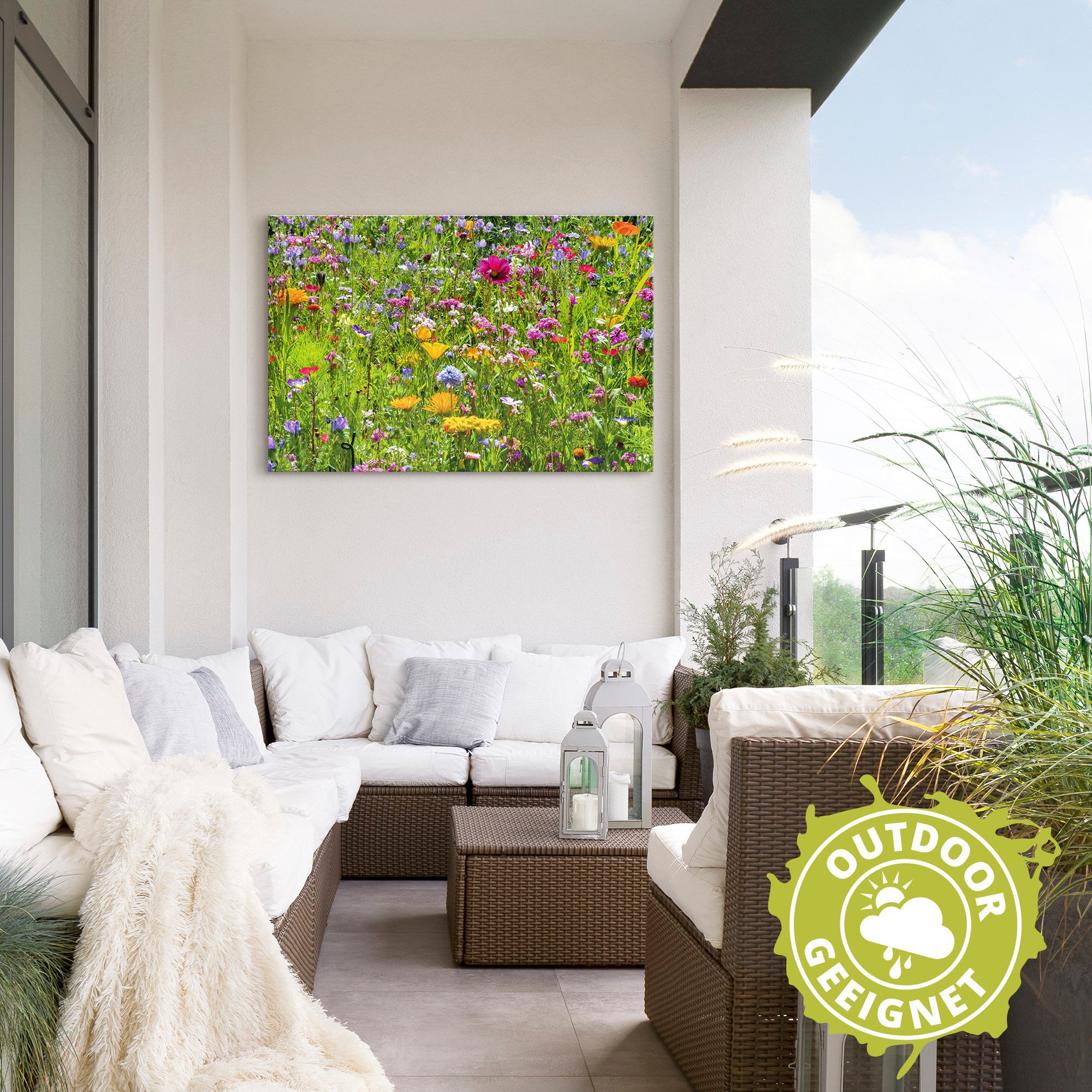 Artland Wandbild »Bunte Blumenwiese« Blumenwiese 1 Stk. tlg. für Innen- und Außenbereich geeignet, Outdoorbild