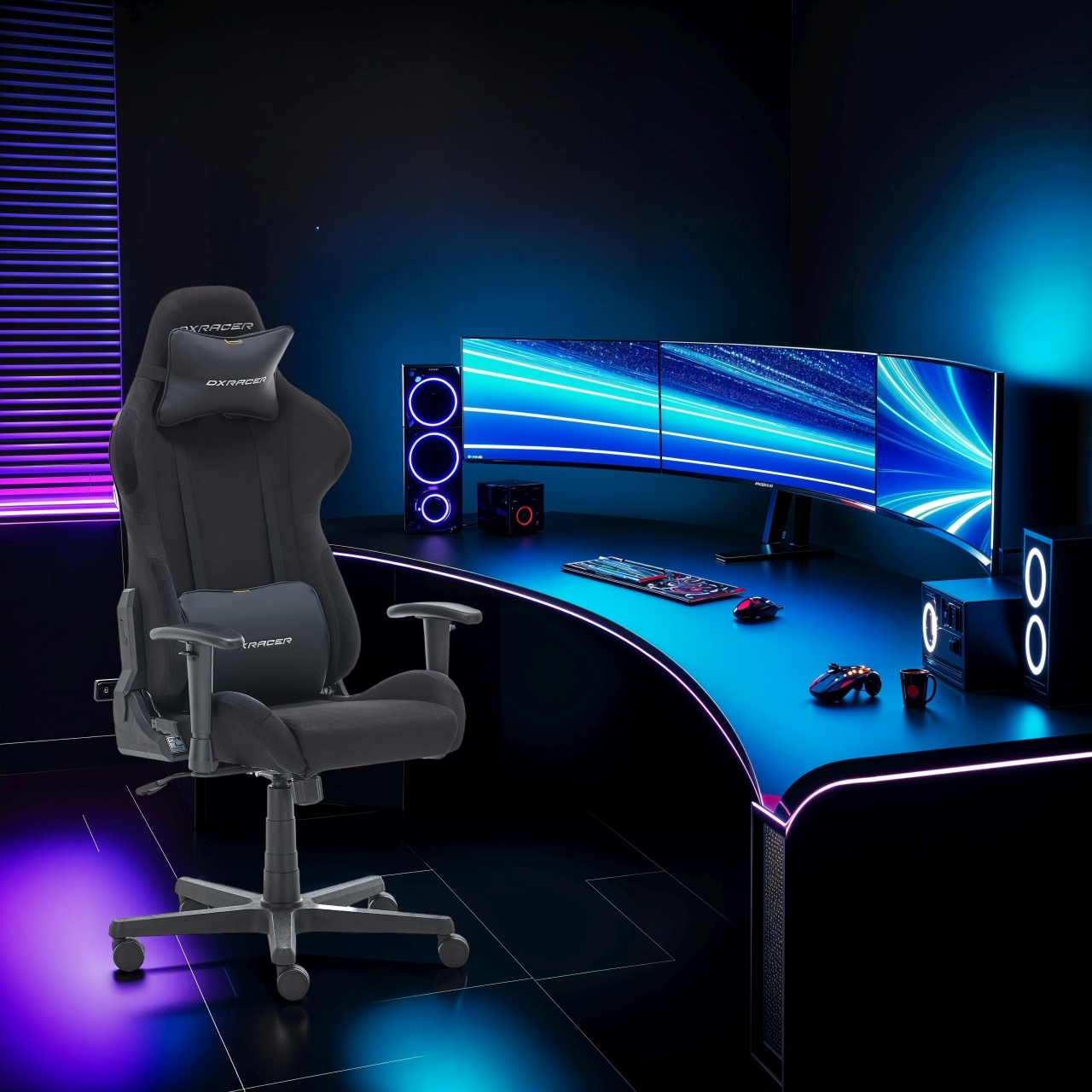 MCA furniture Gaming-Stuhl »DX Racer Formula Gamingchair«, (Set), 1 St., Stoff, Gaming,Racing,Design,Lordose,Kissen,Armlehne,drehbar,verstellbar
