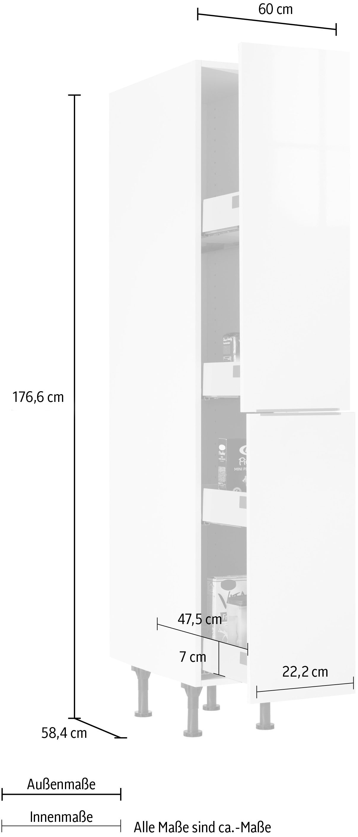 Soft-Close-Funktion, »Tara«, mit 30 bestellen OPTIFIT Apothekerschrank 2 cm und 4 Breite Vollauszügen online Ablagen,