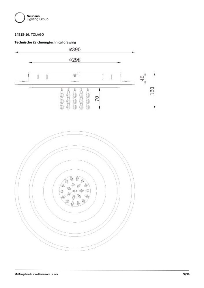 JUST LIGHT LED Deckenleuchte »TOLAGO« LED-Board 1 Stk. warmweiß - kaltweiß CCT+RGB, stufenlos dimmbar, separat steuerbar, IR-FB., Memoryfunktion