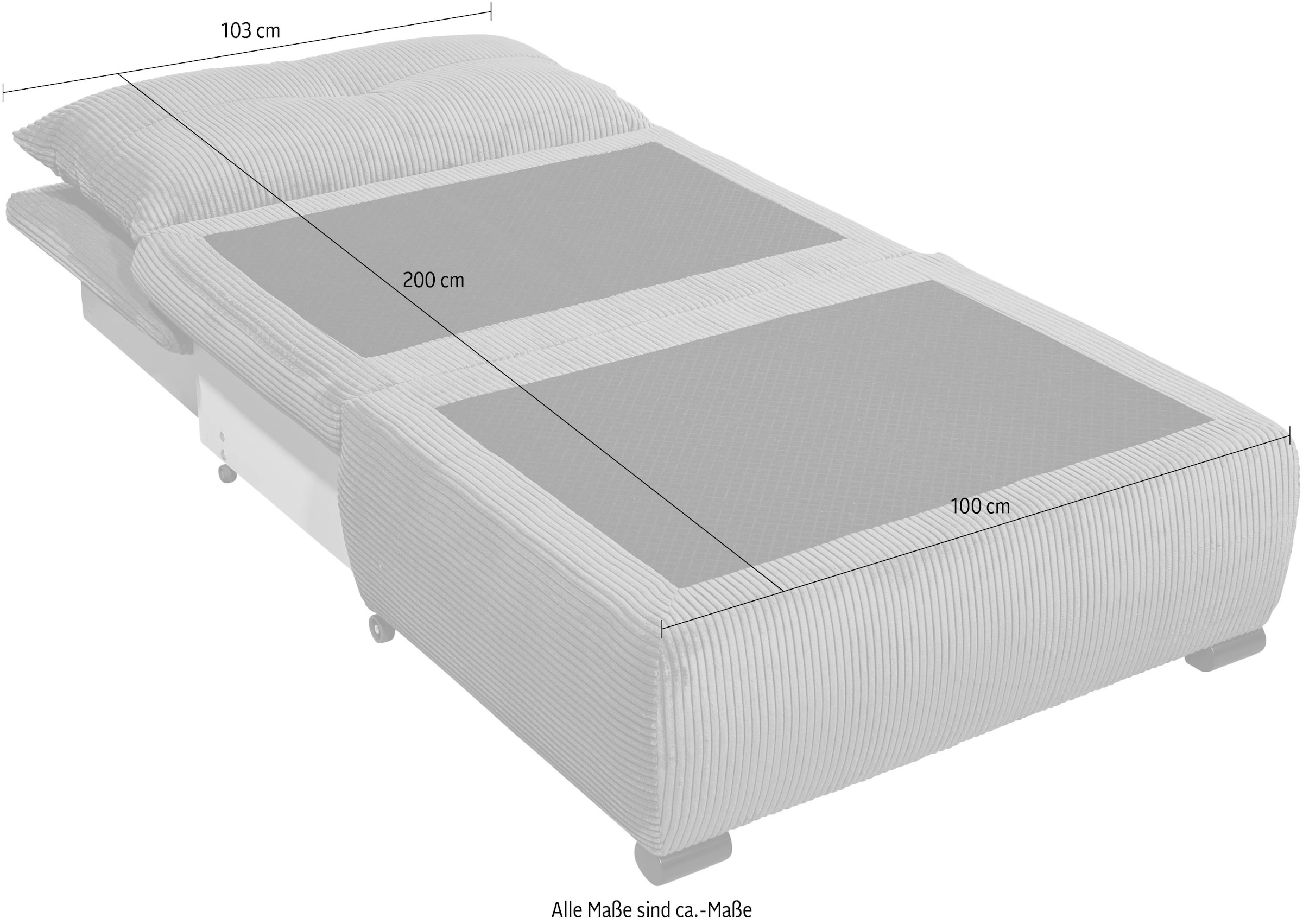 ED EXCITING DESIGN Schlafsofa »Charlie«, Schlafsessel mit Bettkasten & 1 Rückenkissen
