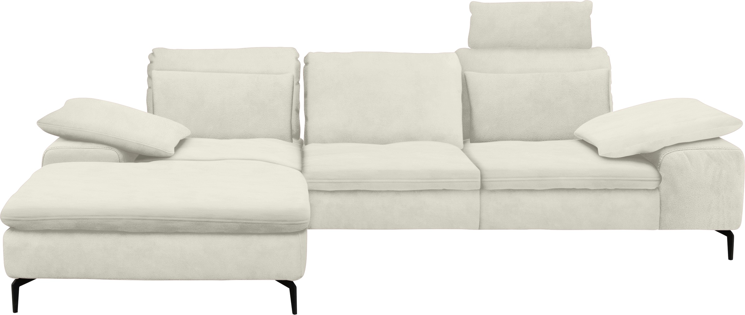 W.SCHILLIG Ecksofa »valentinoo, Designsofa, bequem, elegant und zeitlos, L-Form«, (Set), inklusive Hocker, mit Sitztiefenverstellung, Breite 299 cm