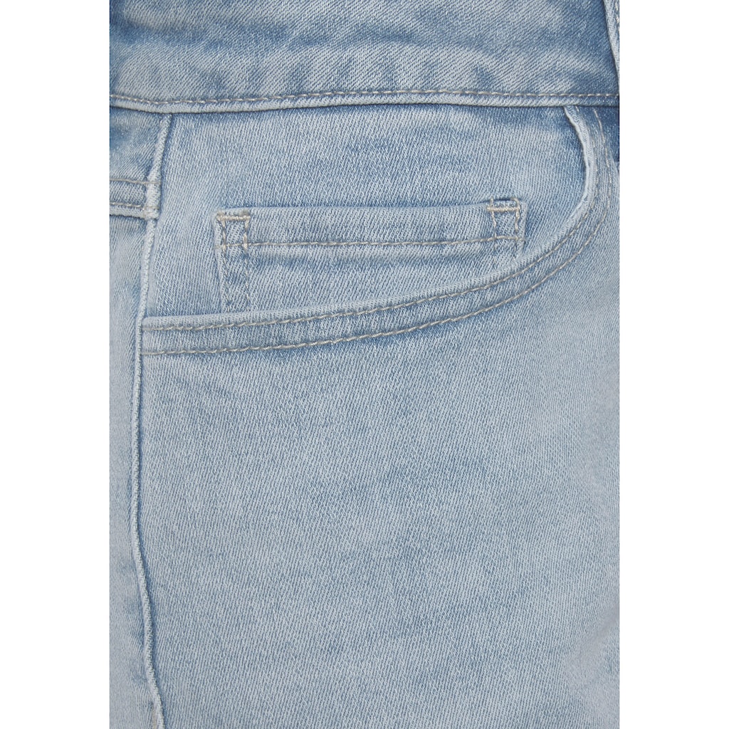 Vivance Jeansshorts, mit dezenter Waschung, Bermudas zum Krempeln, kurze Hose mit Stretch