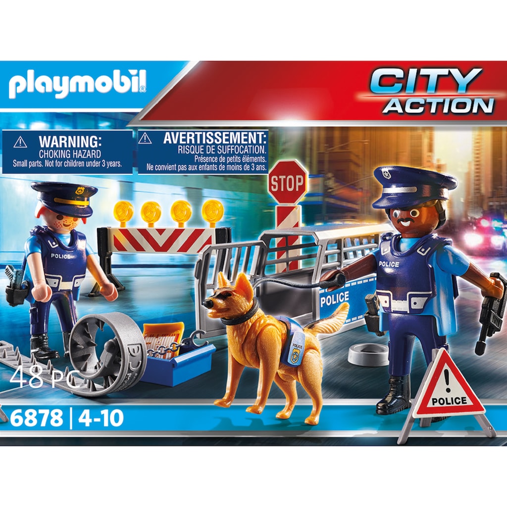 Playmobil® Konstruktions-Spielset »Polizei-Straßensperre (6878), City Action«, (48 St.), Made in Germany