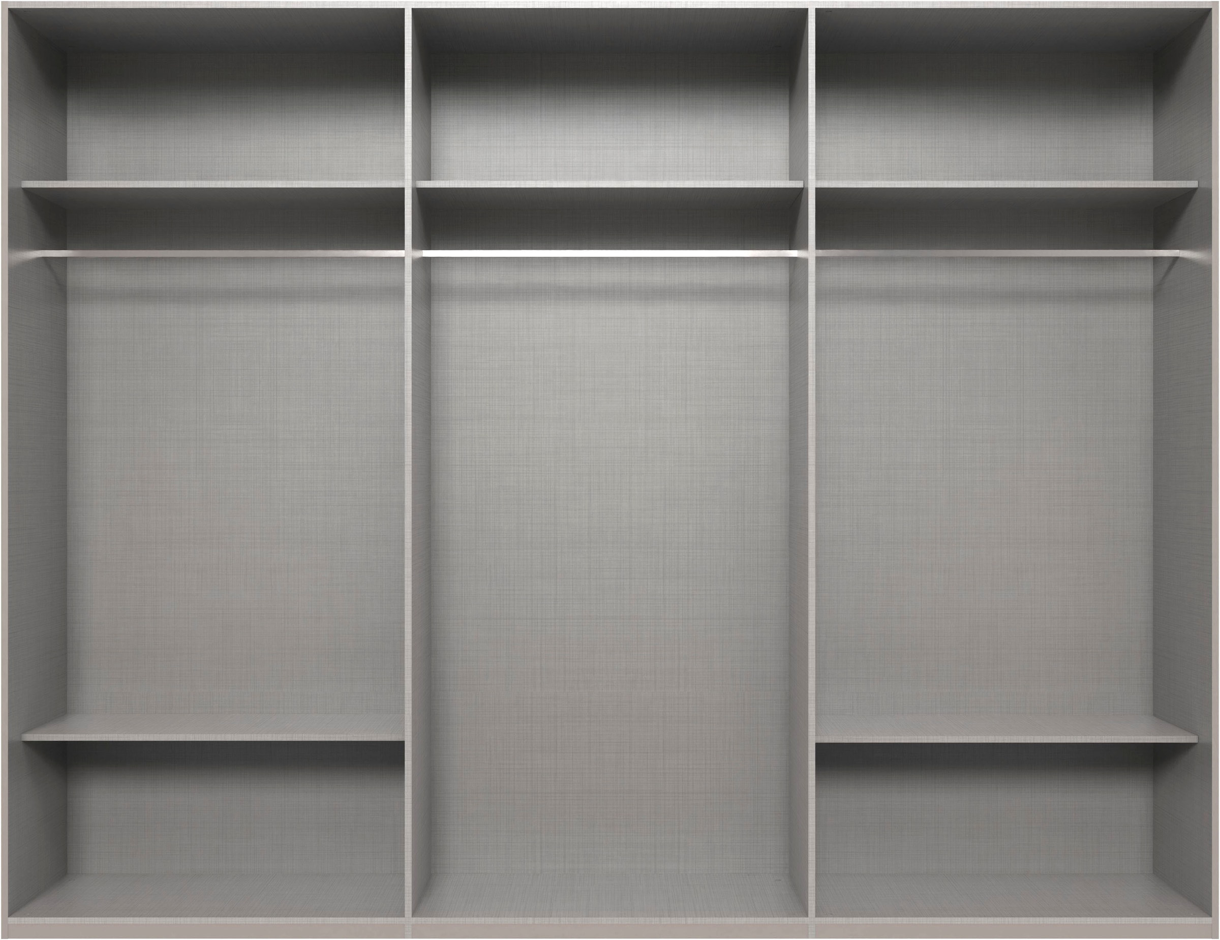 Wimex Kleiderschrank »Mugano, in 5 Breiten und 2 Höhen, Made in Germany«, (in Basic oder Premium Ausstattung mit 2 weiteren Einlegeböden), mit langen Griffstangen aus Metall, wahlweise mit oder ohne Spiegel