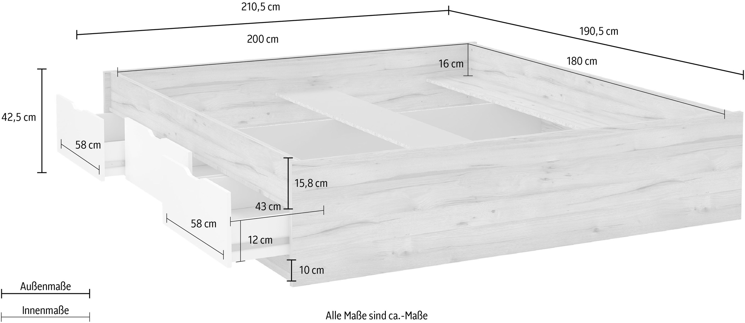 10. Bild von FORTE Stauraumbett »Vankka«, mit Schubladen