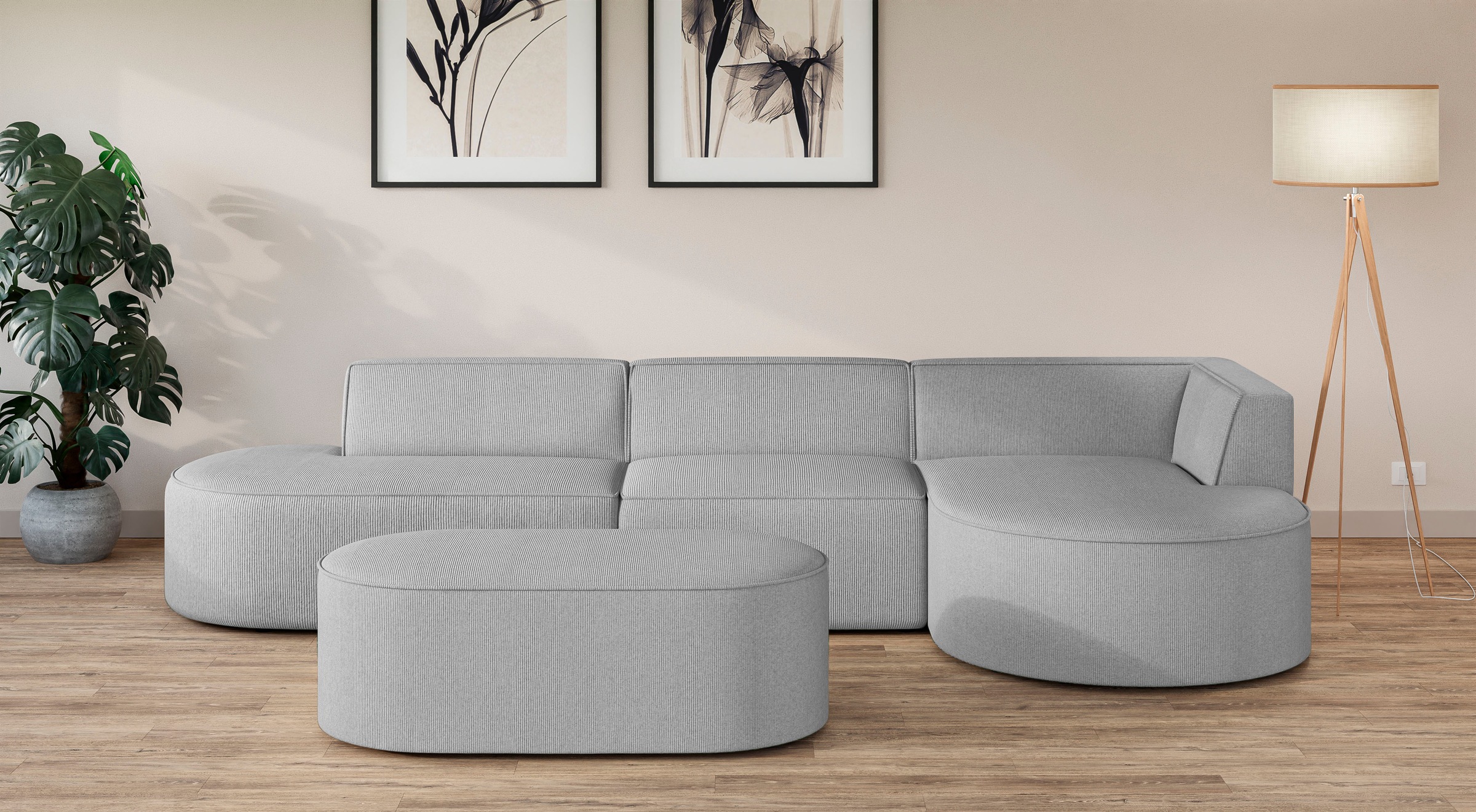 OTTO home Ecksofa »EIVIND Designer Sofa mit Ottomane rechts/links, B/T/H: 3 günstig online kaufen
