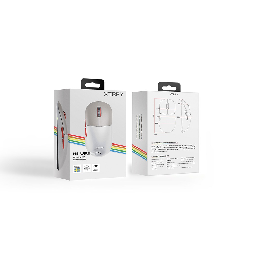 Cherry Xtrfy Gaming-Maus »M8 Wireless Retro«, kabelgebunden-kabellos, ultraleichte Gaming-Maus