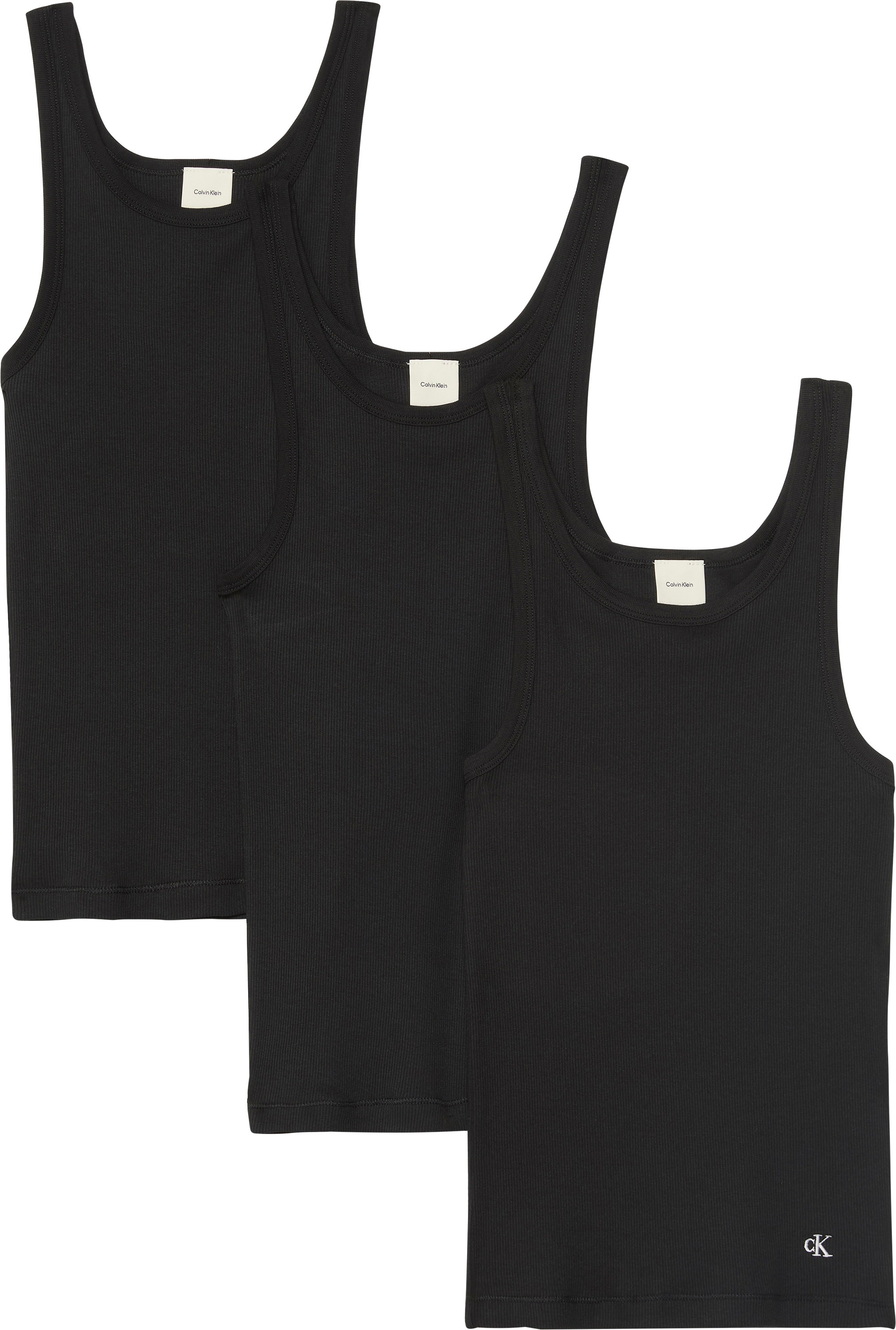Calvin Klein Underwear Tanktop »SCOOP NECK COTTON TANK 3PK«, (Packung, 3 tlg., 3er-Pack), mit Logostickerei