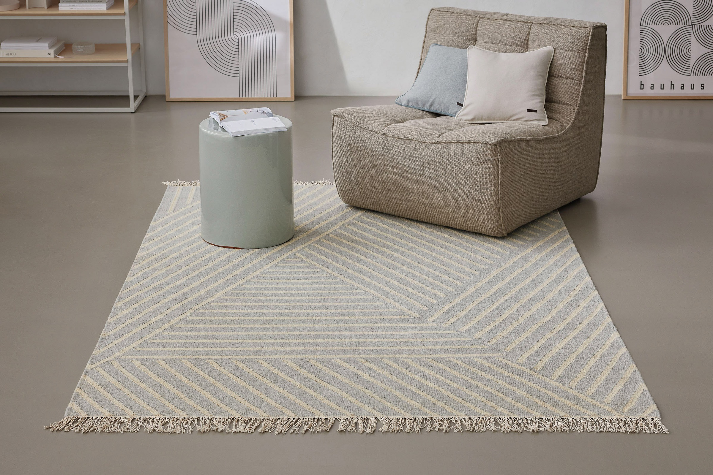 Wecon home Teppich »Modern Pop«, rechteckig, 5 mm Höhe, handgewebt, robust, strapazierfähig, skandinavisch, Naturfaser