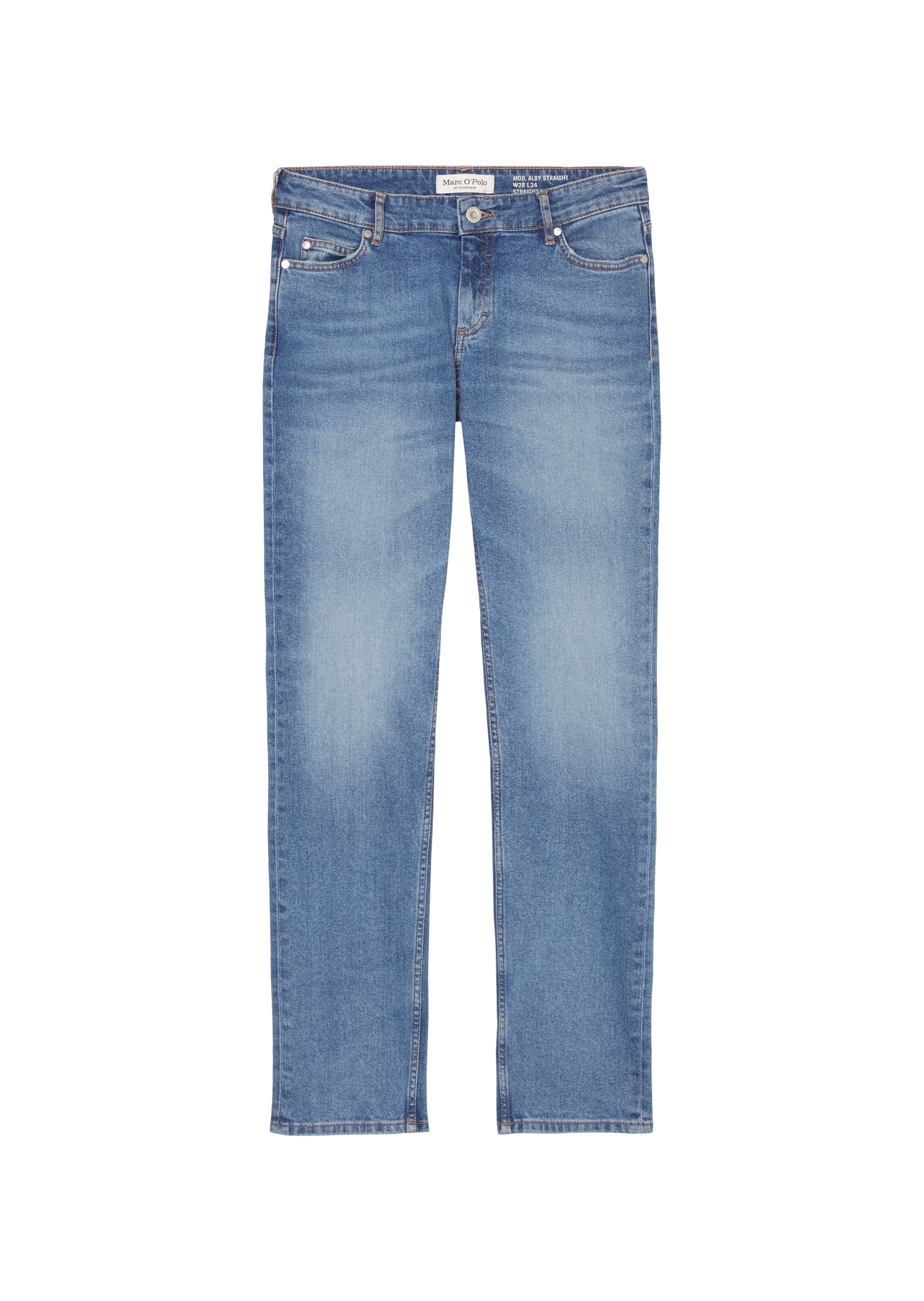 Marc O'Polo 5-Pocket-Jeans »Denim trouser, straight fit, regular length, mid waist«