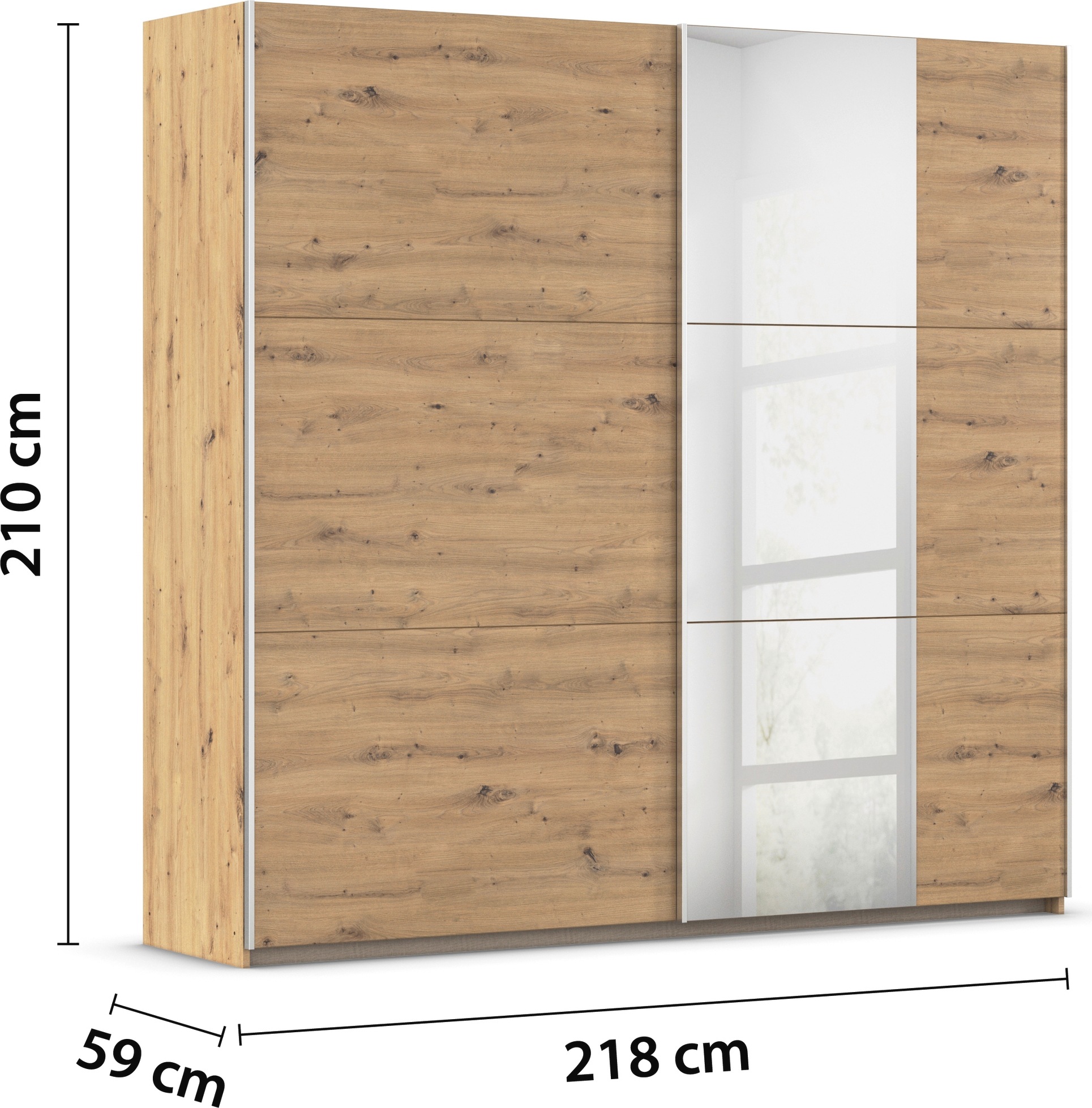 rauch Schwebetürenschrank »Kleiderschrank Garderobe TOPSELLER AURELIO mit 3 Ausstattungsvarianten«, 3 verschiedene Ausstattungsvarianten Griffe aus Metall MADE IN GERMANY