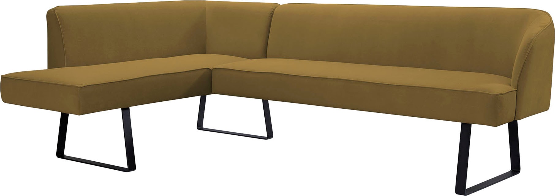exxpo - sofa fashion Eckbank »Americano«, mit Keder und Metallfüßen, Bezug in verschiedenen Qualitäten