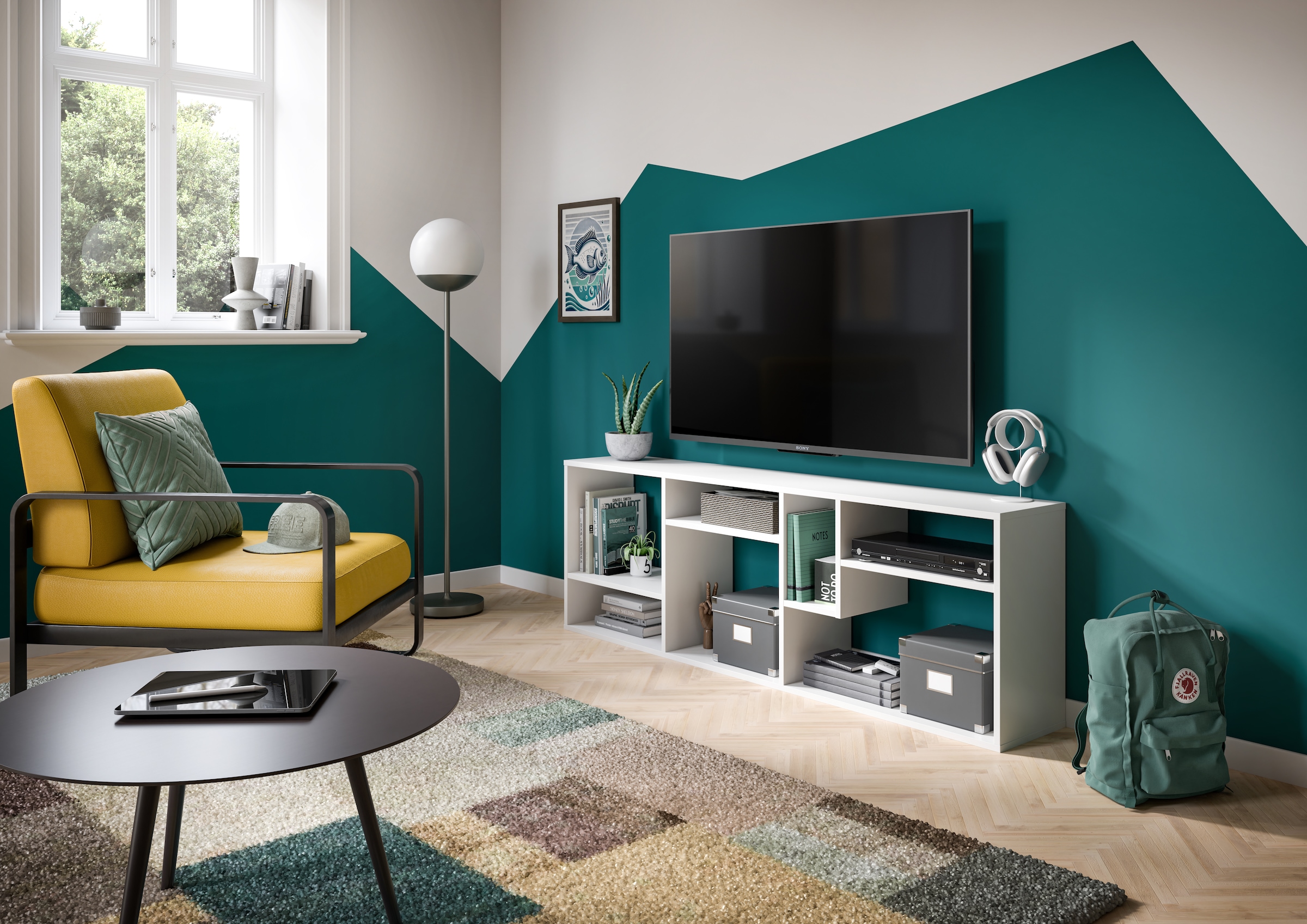 INOSIGN Standregal »Korak, Breite 159 cm, vertikal oder horizontal montierbar«, universal einsetzbar, Regal, Lowboard, Raumteiler, TV-Möbel, Wandregal