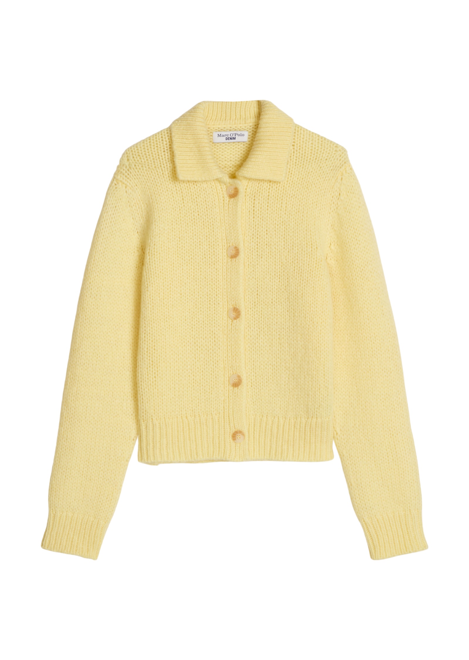 Marc O'Polo DENIM Strickjacke mit Polokragen mit Schurwolle und Alpakawolle