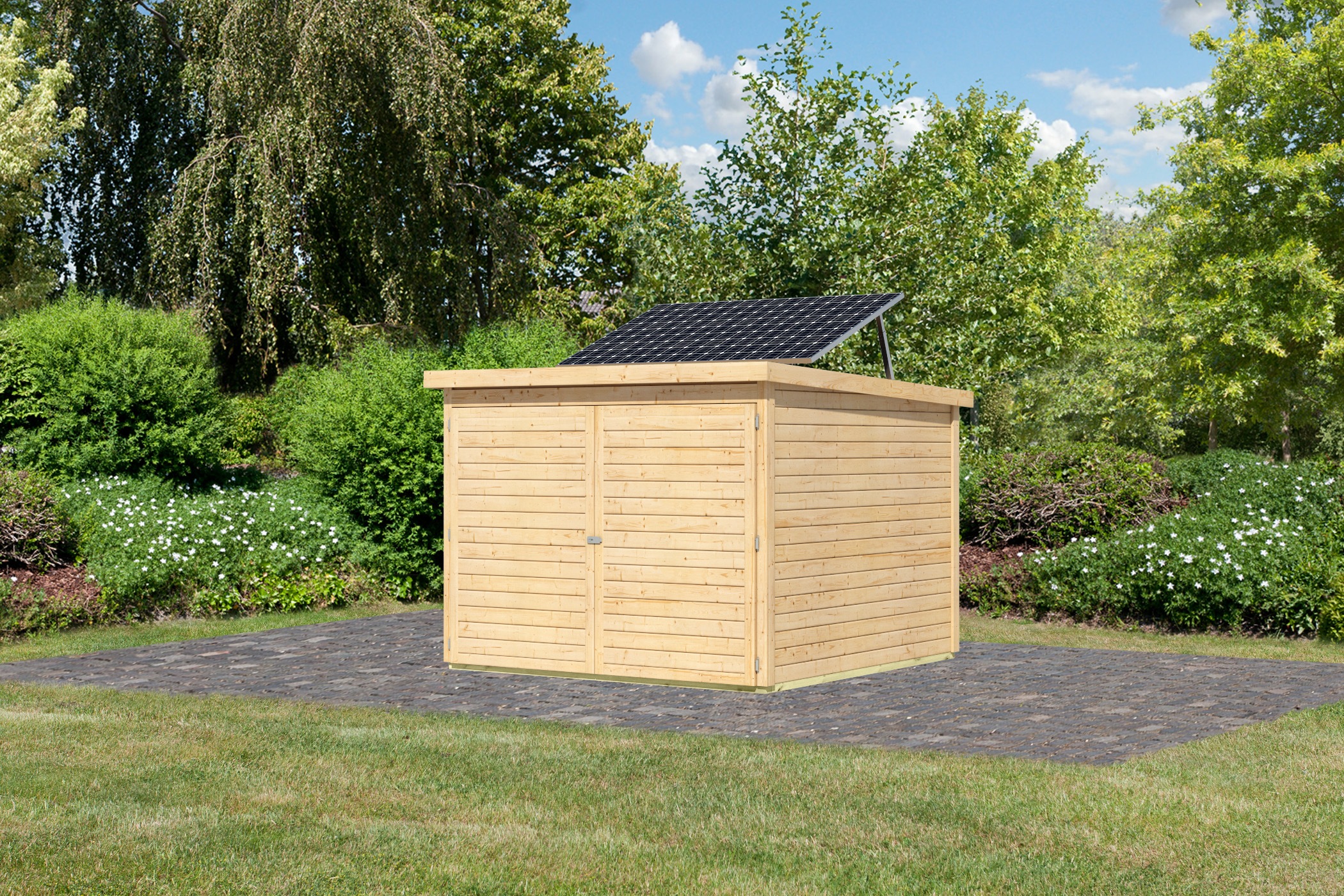 Karibu Fahrradbox »Fahrradgarage 4 Solar«, in verschiedenen Farben, mit Solarkit, BxTxH: 212,5x216,5x167 cm