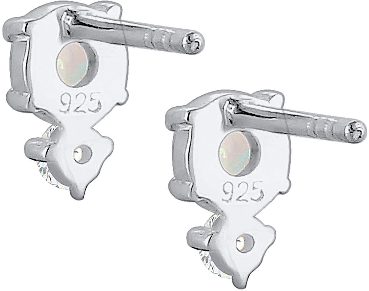 Elli Paar Ohrstecker »Schmuck Geschenk Silber 925 Ohrringe« mit Opal (synth.), Zirkonia (synth.)
