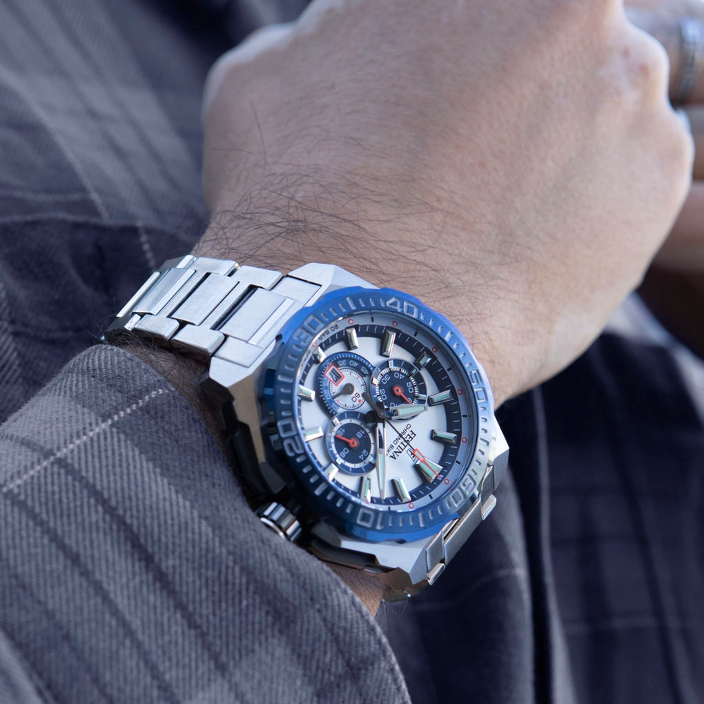 Festina Chronograph »Chrono Bike 2025«, Quarzuhr, Armbanduhr, Herrenuhr, Edelstahlarmband, analog, Tag