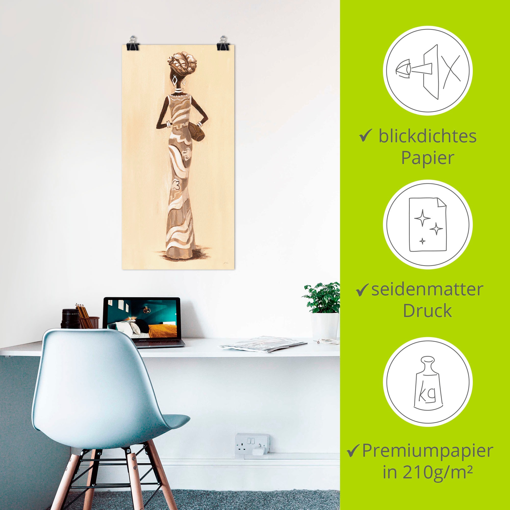 Artland Wandbild »Afrikanerin - Kehrseite«, Bilder von Frauen, (1 St.), als Leinwandbild, Poster in verschied. Größen